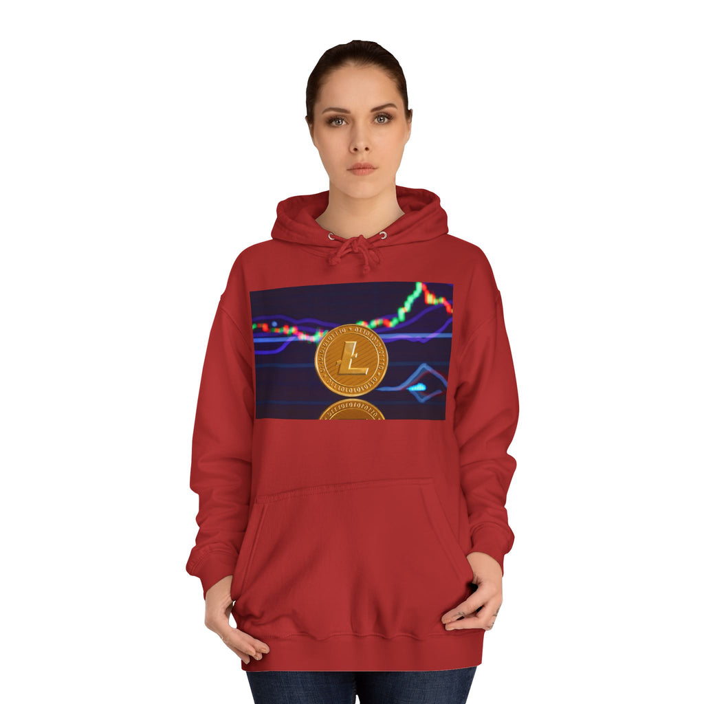 Litecoin Coin Graphic Hoodie | Crypto Chart Design, Digital Currency Apparel