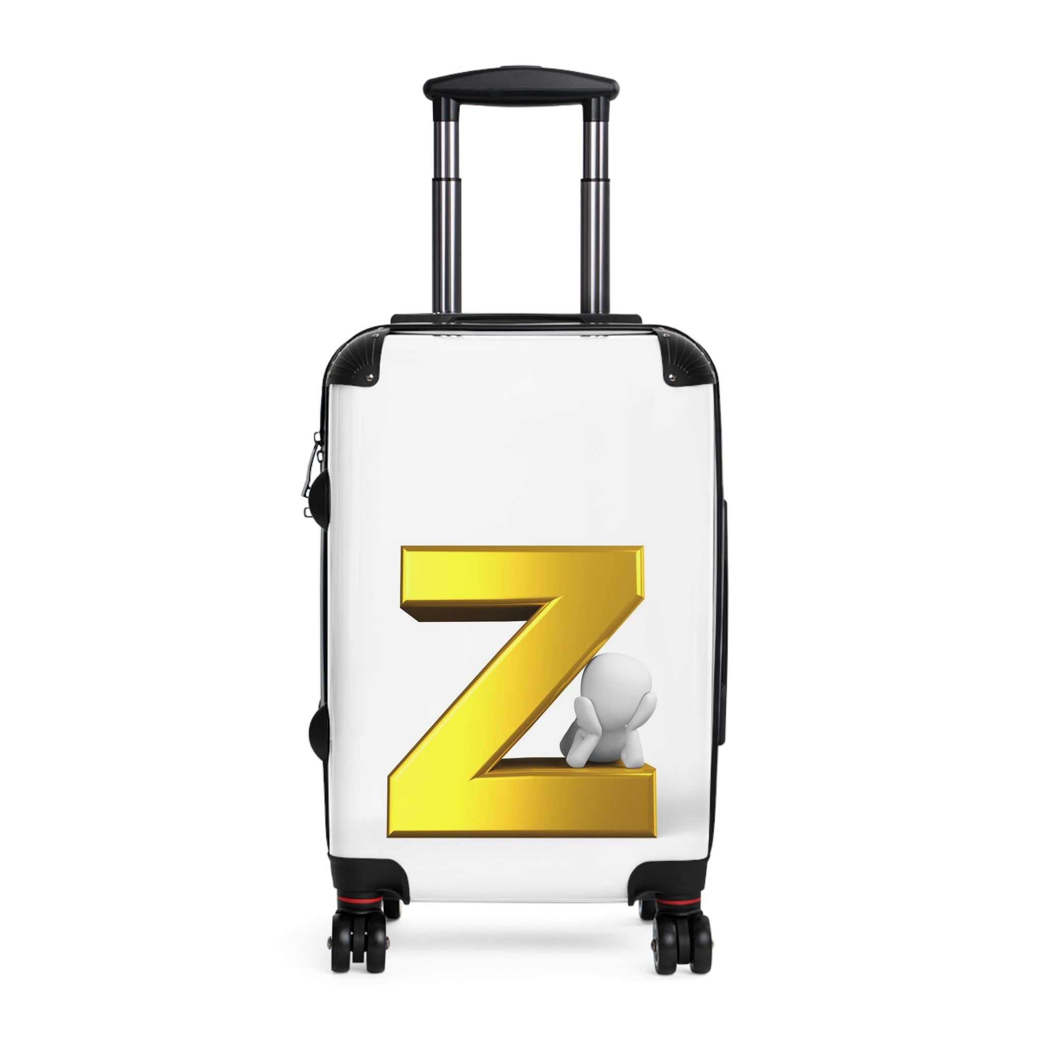 Gold Letter Z Monogram Suitcase | Personalized Luggage Initial