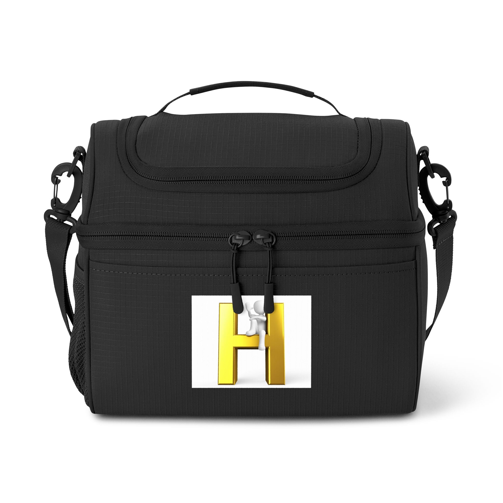 Yellow H Letter Cooler Bag | Monogram Initial Lunch Tote