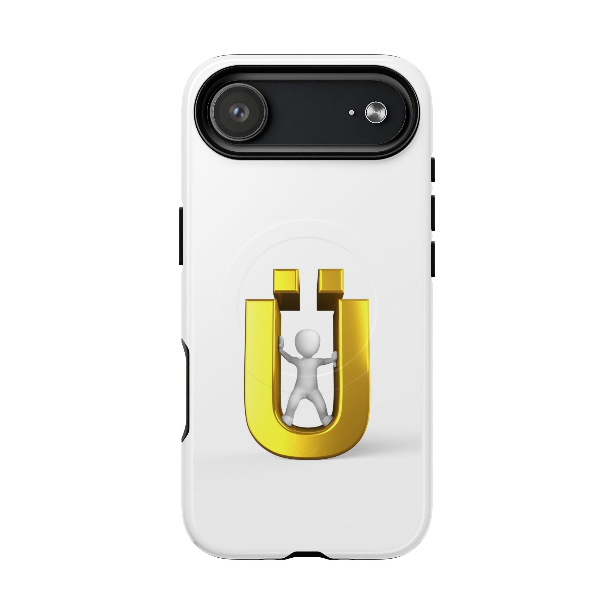 Coque de téléphone à logo lettre Ü dorée | Coque magnétique robuste