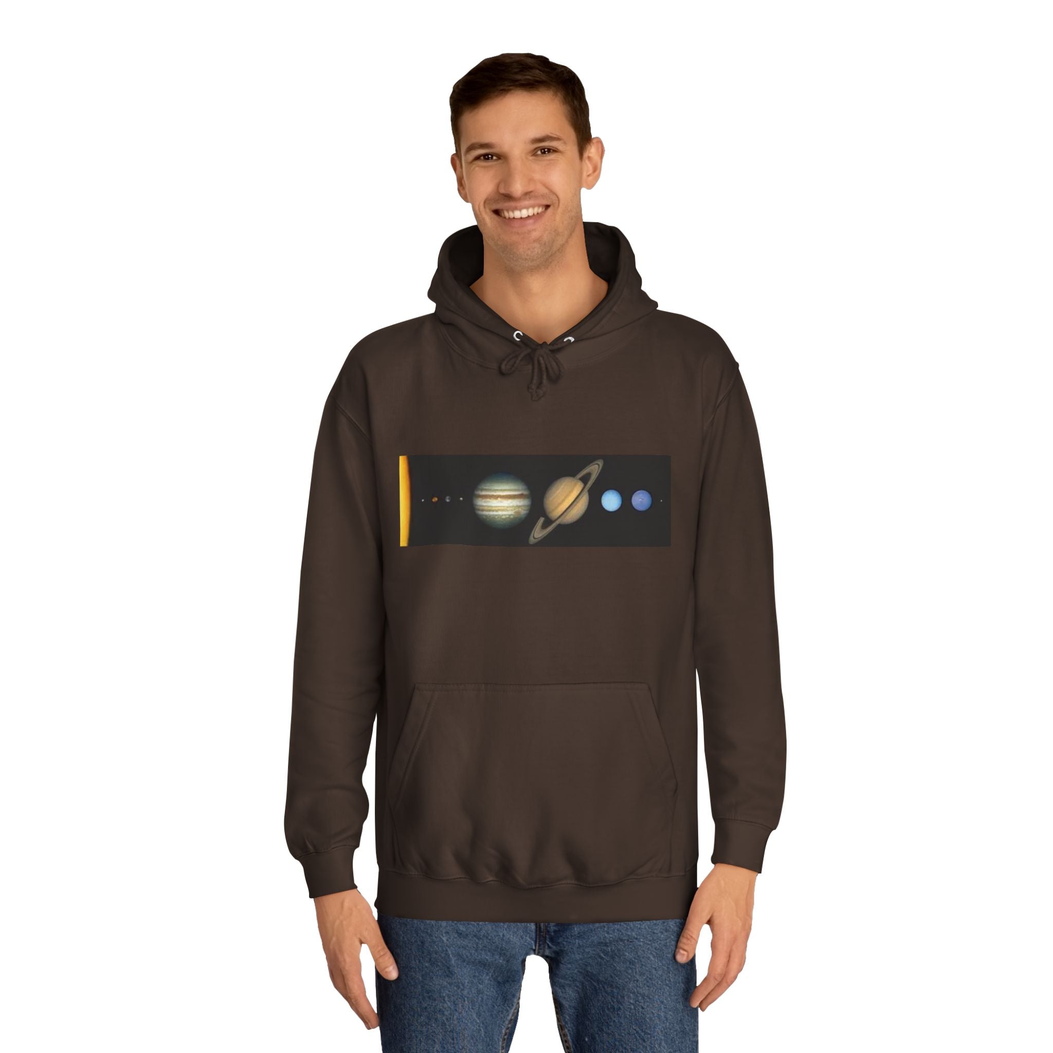 Solar System Planets Hoodie | Saturn Jupiter Earth Mars Nebula Design