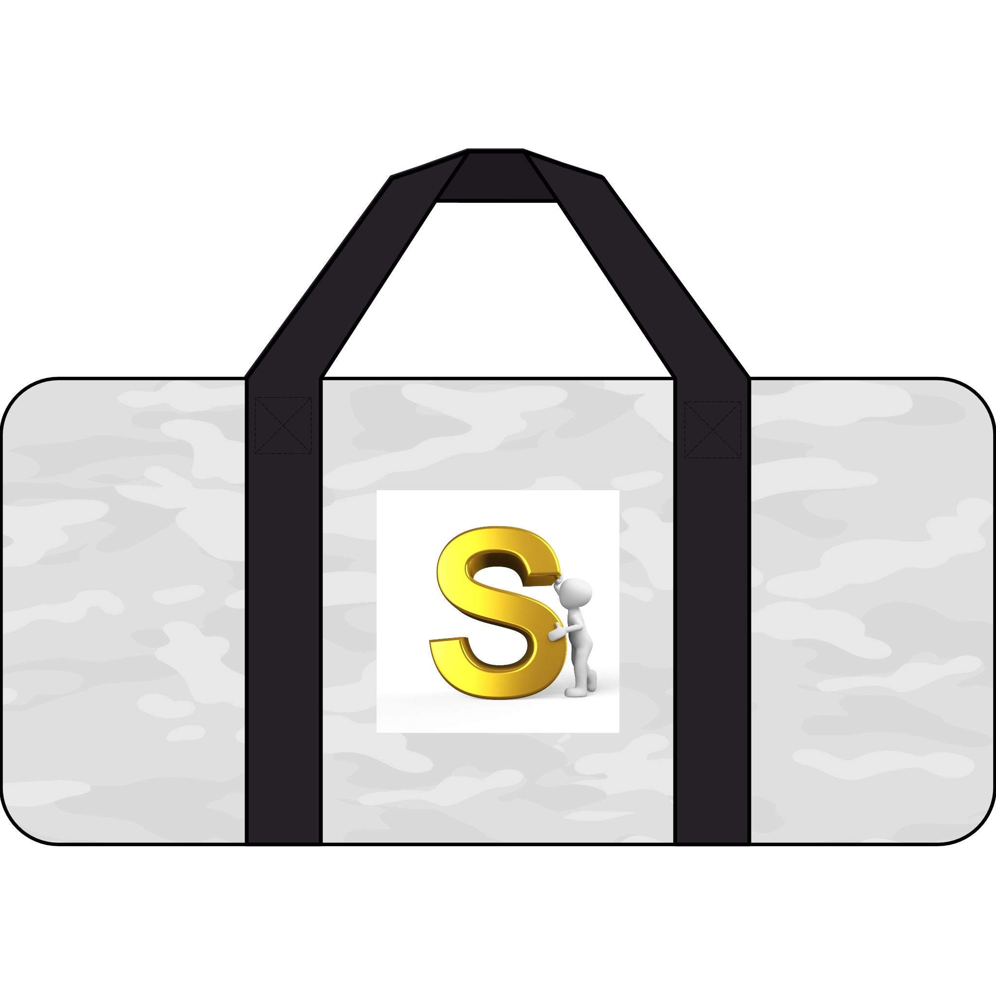 Yellow Letter S Monogram Tripper Duffel Bag | Checkered or Camo Strap