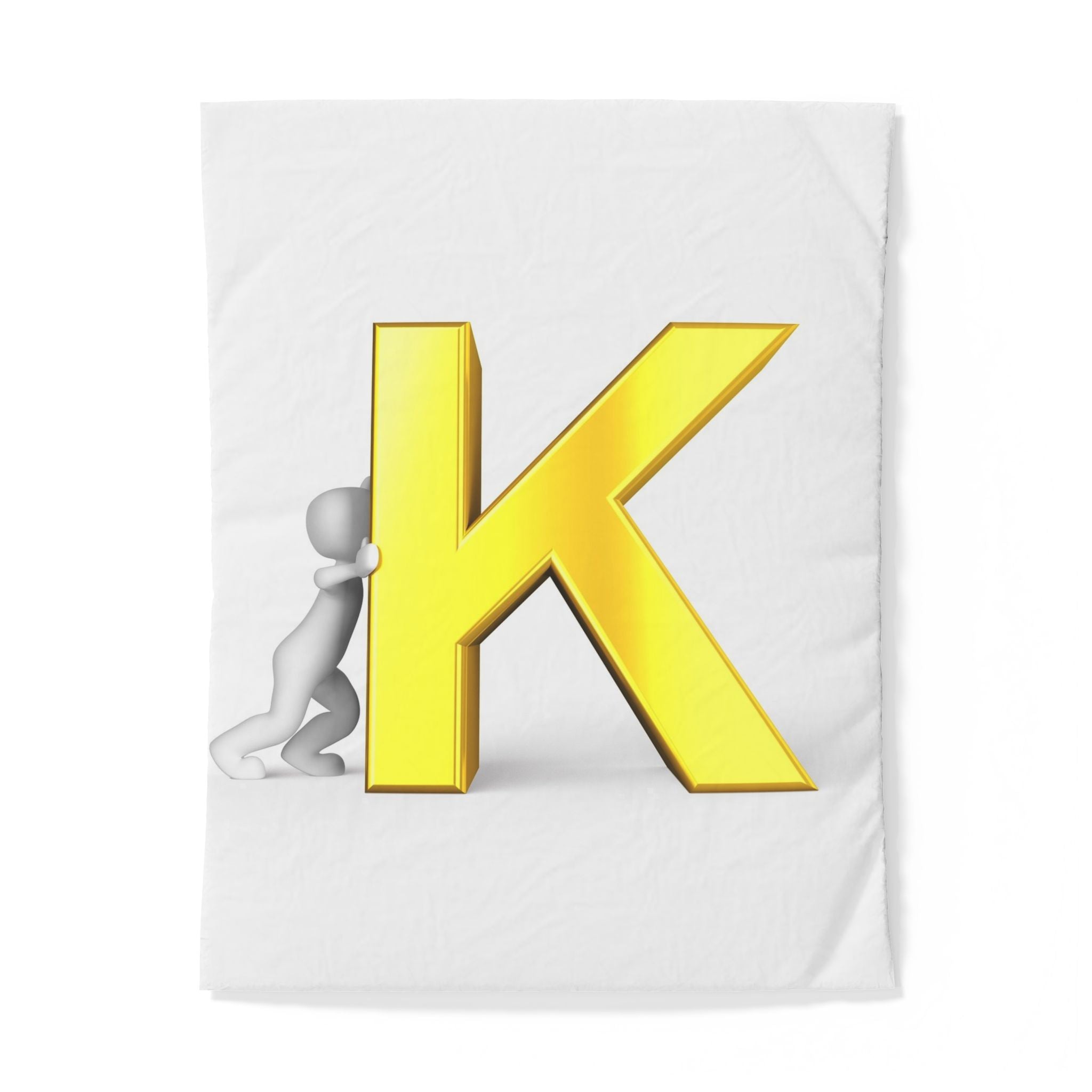 Housse de couette Or 3D Lettre K | Parure de lit initiale alphabet