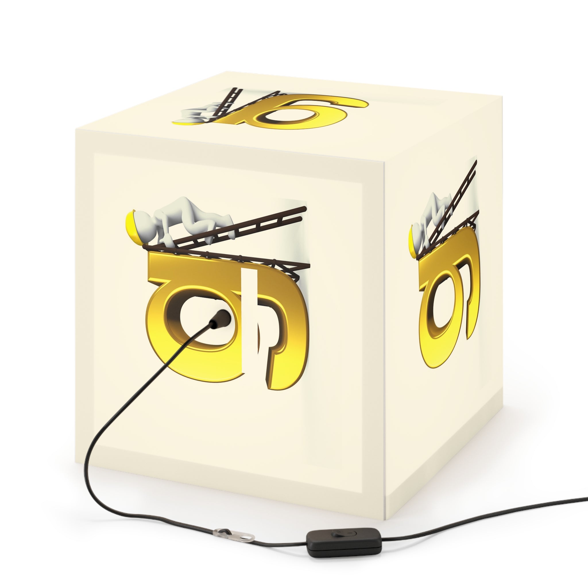 Golden Letter G Cube Lamp | Personalized Initial Light