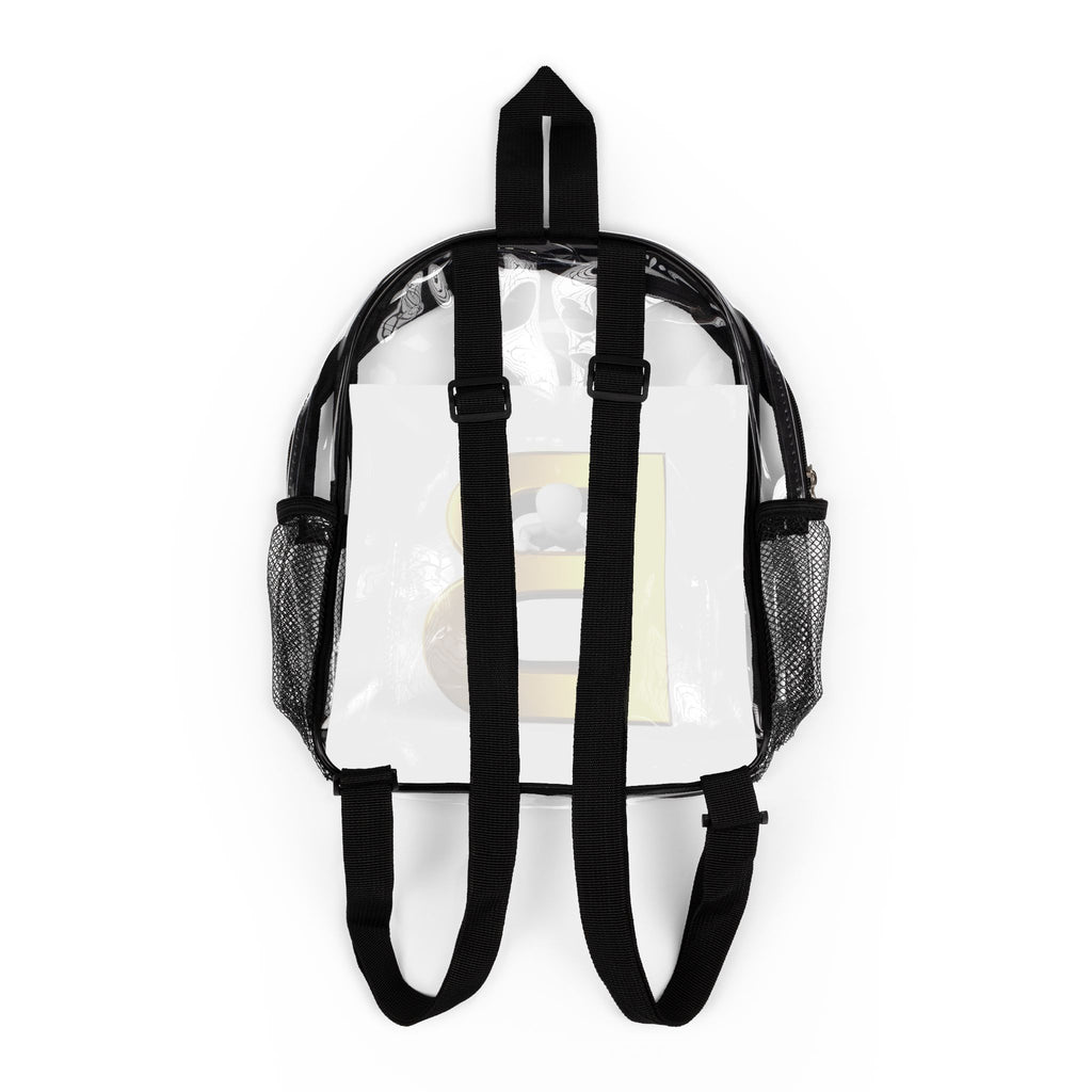 Gold Letter B Monogram Clear Stadium Backpack | Clear School Bag