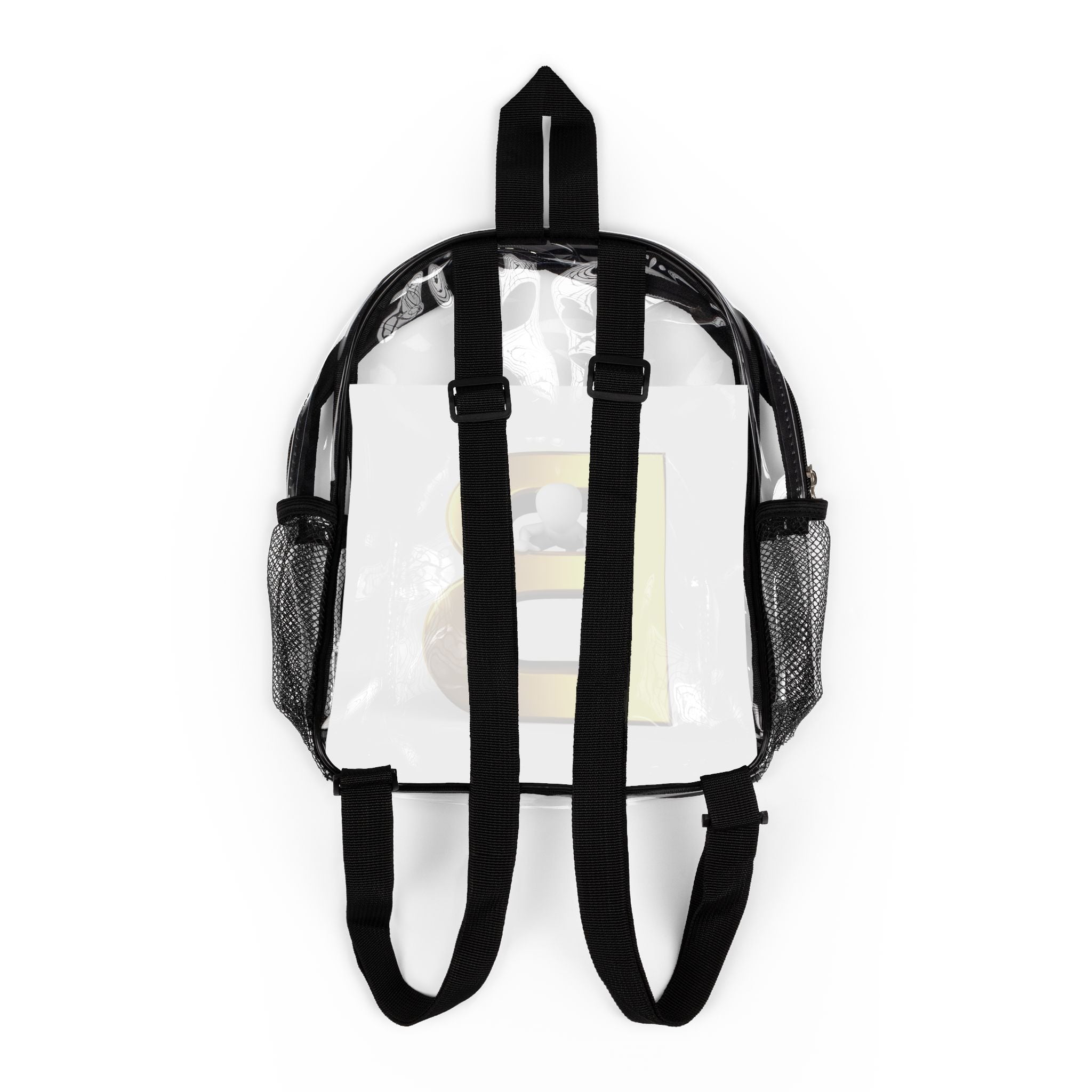 Gold Letter B Monogram Clear Stadium Backpack | Clear School Bag