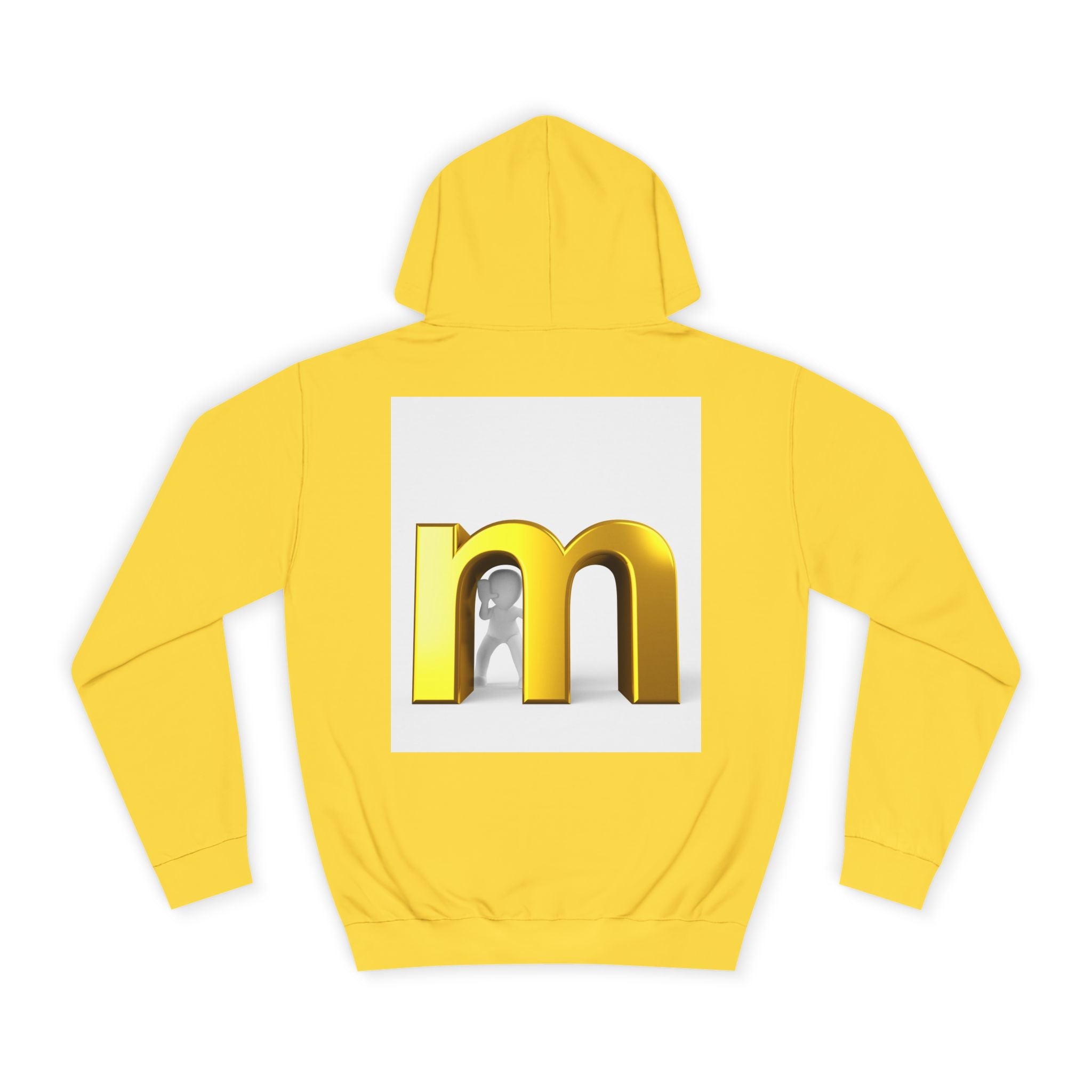 Gold 3D Letter M Hoodie | Minimal Initial Logo