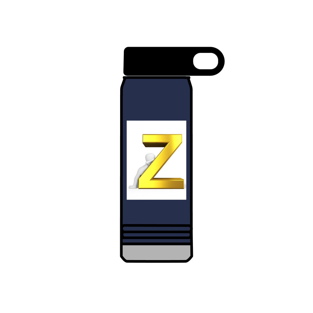 Gold 3D Letter Z Water Bottle | Monogram Initial 20oz