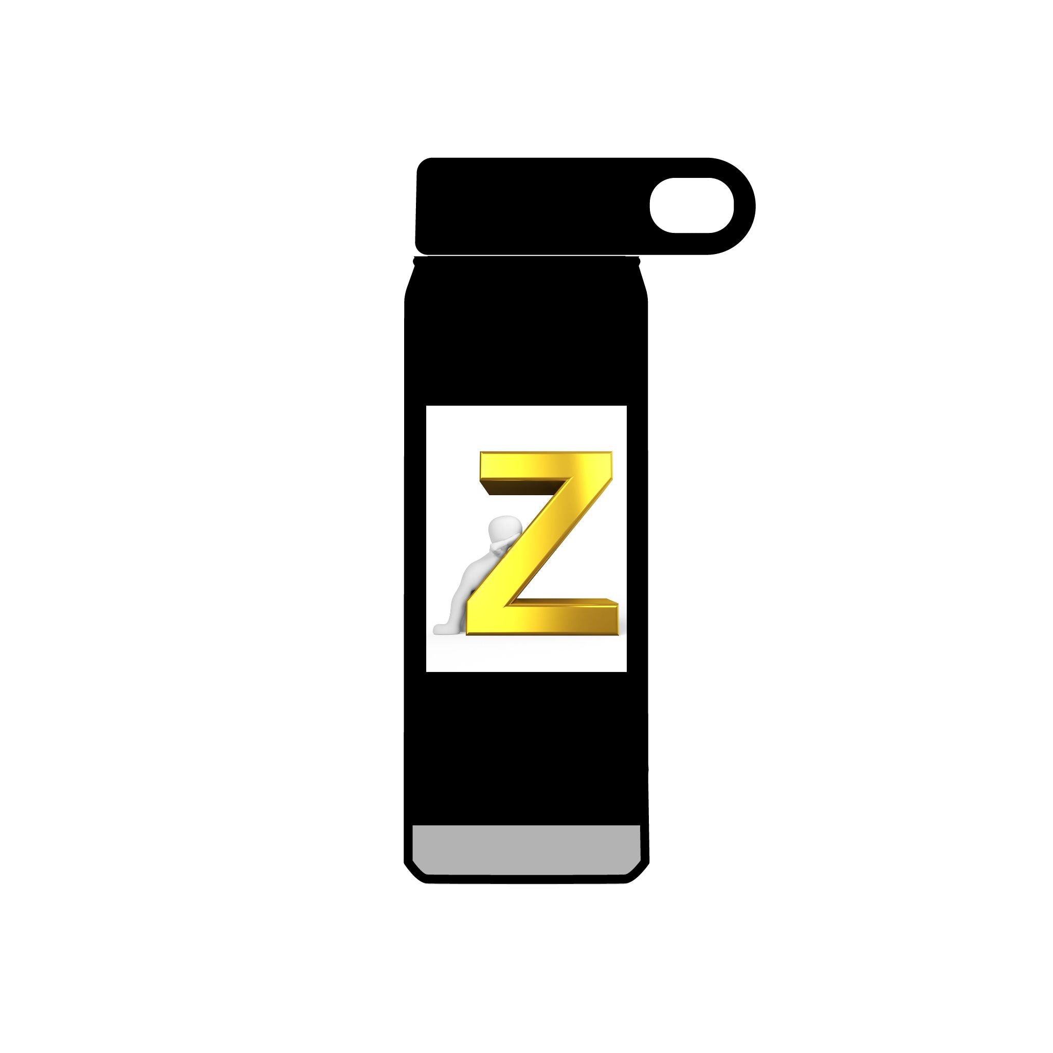 Gold 3D Letter Z Water Bottle | Monogram Initial 20oz