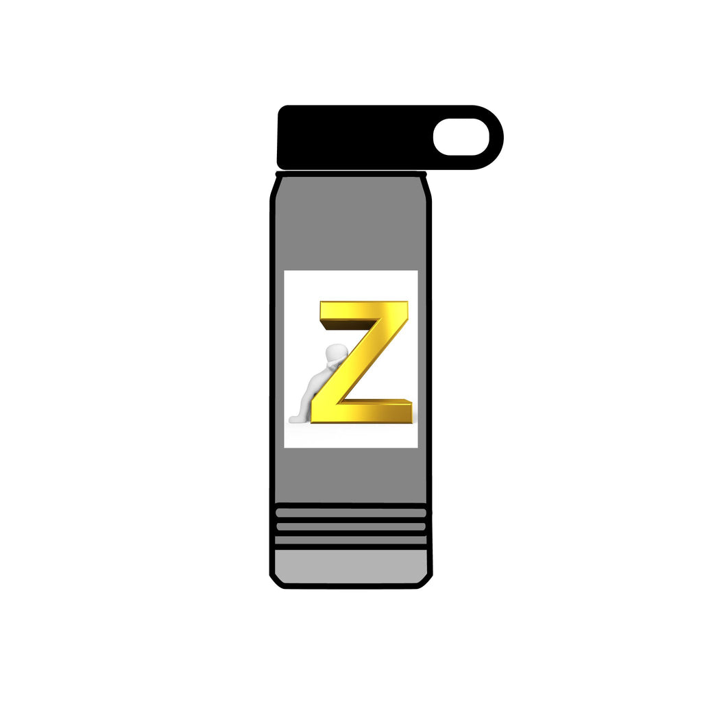 Gold 3D Letter Z Water Bottle | Monogram Initial 20oz