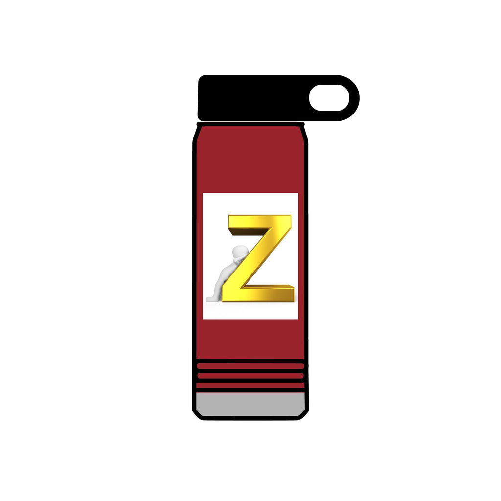 Gold 3D Letter Z Water Bottle | Monogram Initial 20oz