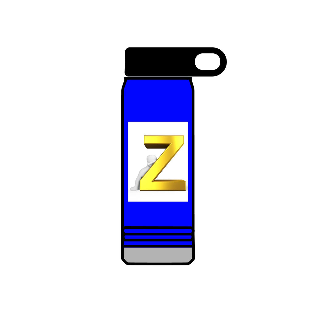 Gold 3D Letter Z Water Bottle | Monogram Initial 20oz