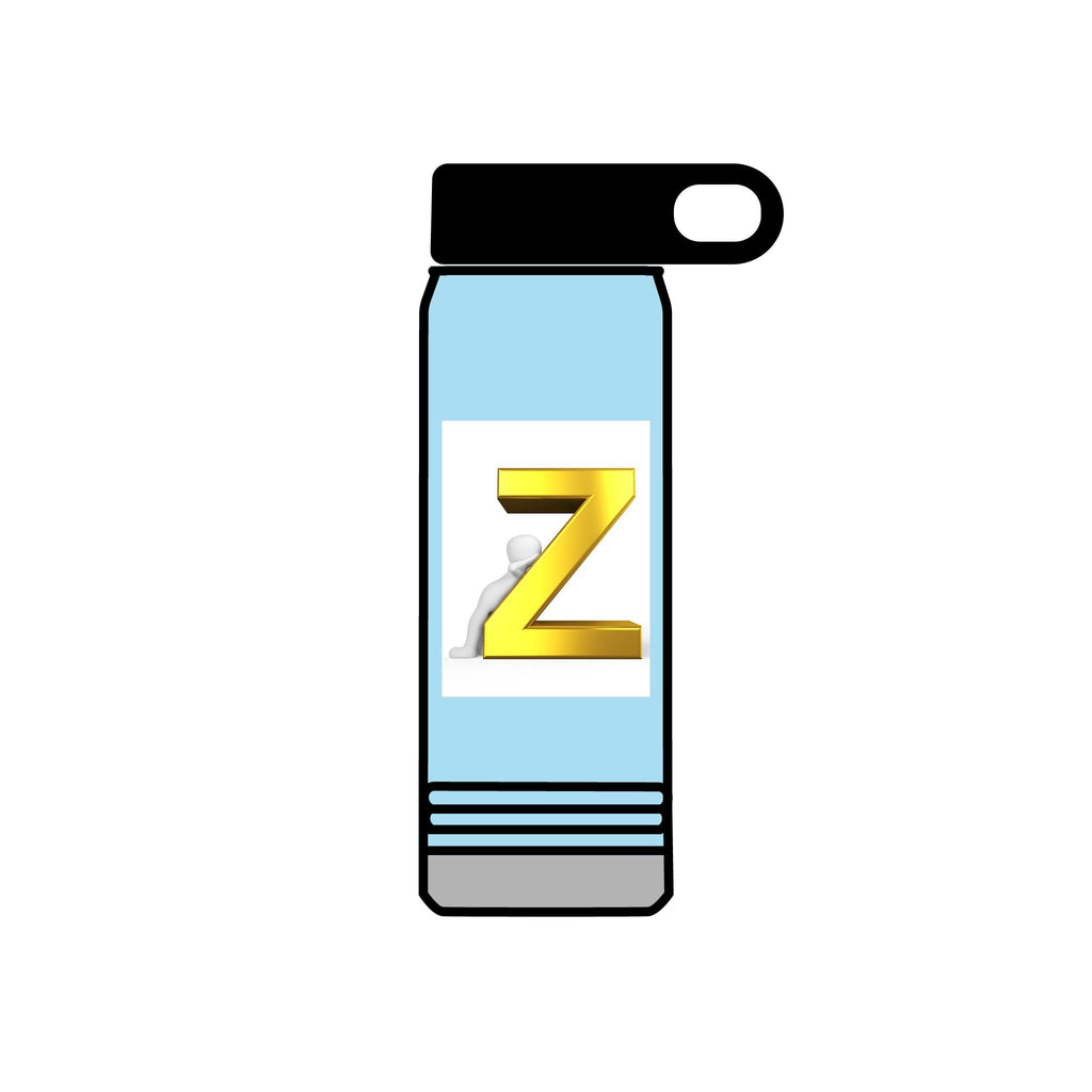 Gold 3D Letter Z Water Bottle | Monogram Initial 20oz