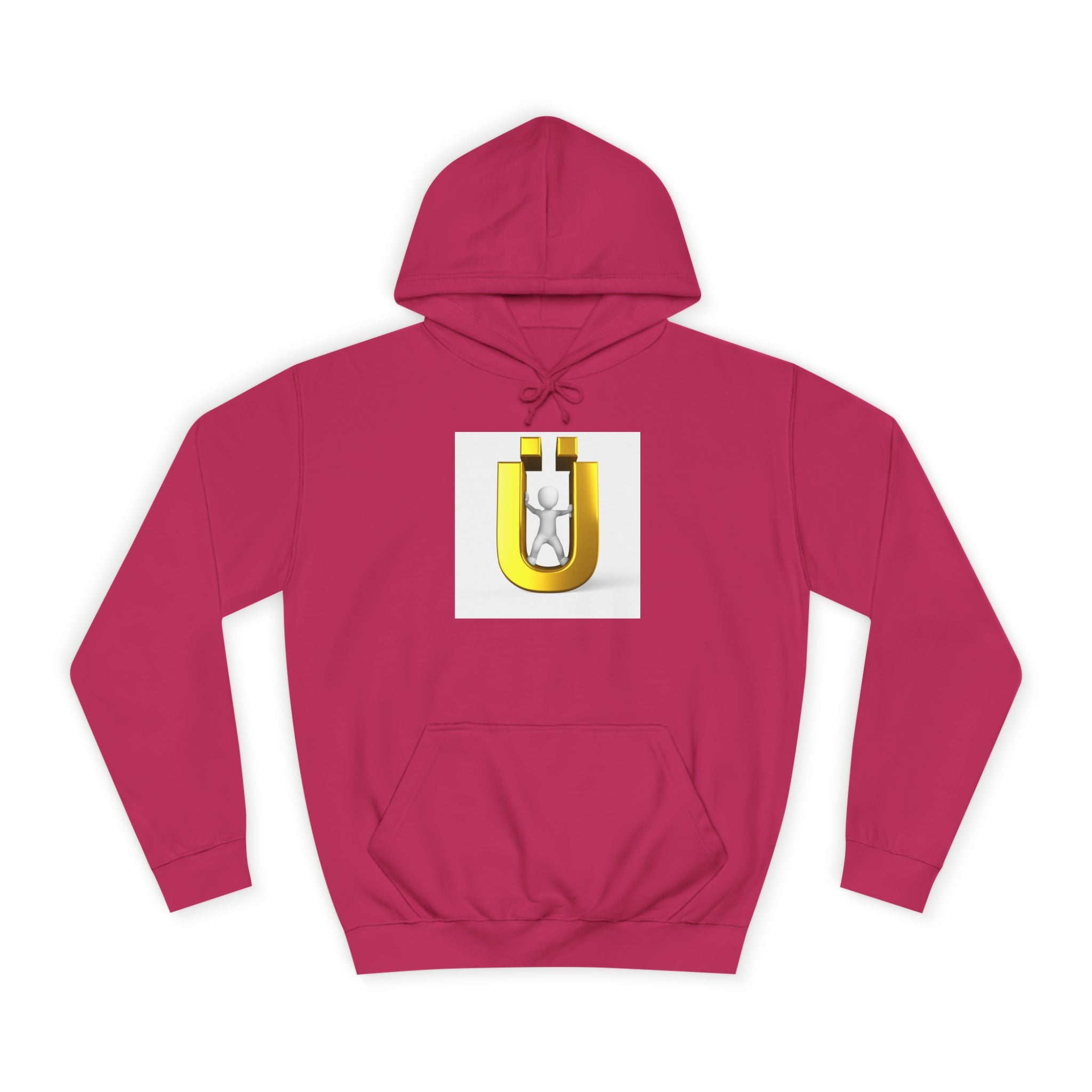 Sweat à capuche avec logo lettre Ü doré | Sweat-shirt initial U de la personne 3D