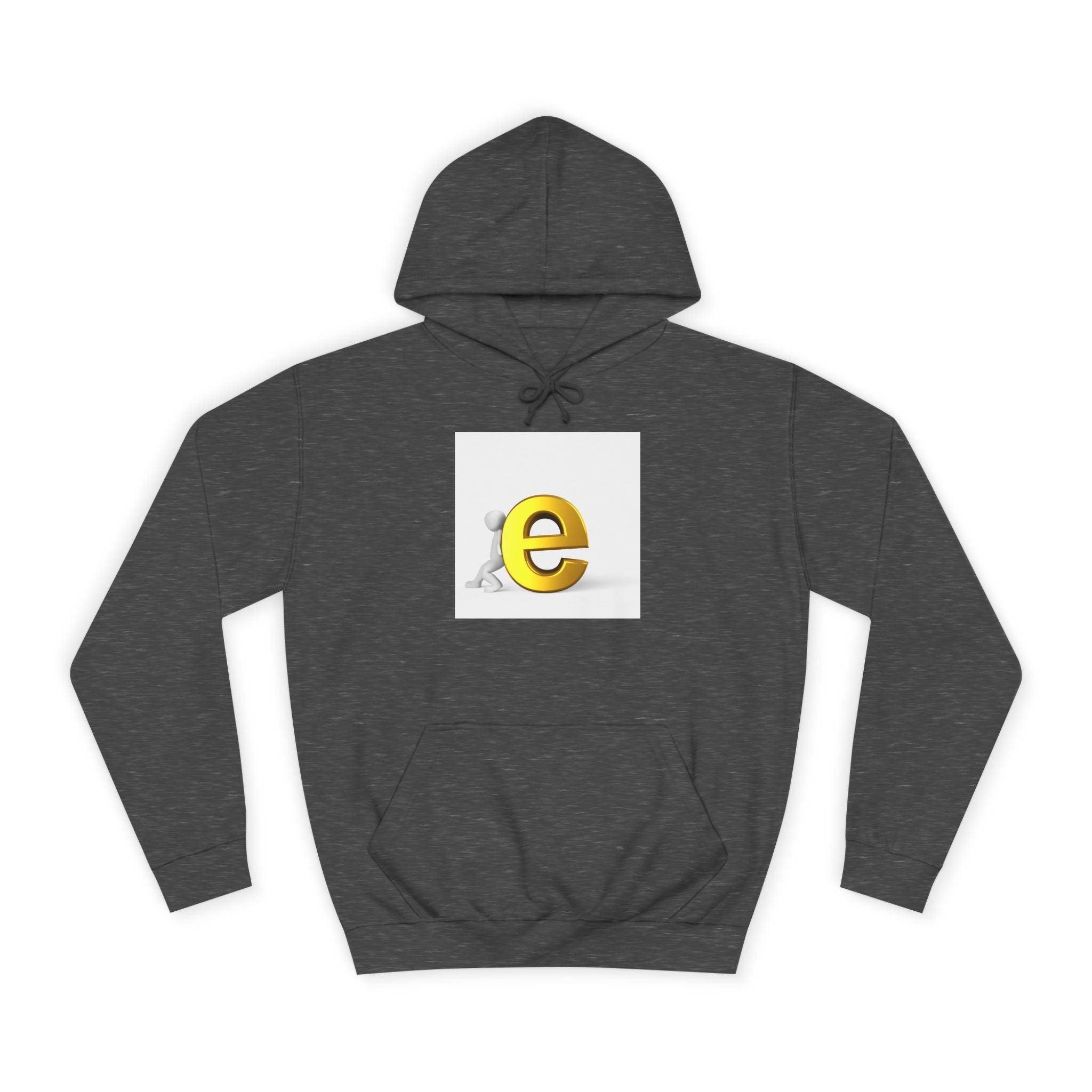 3D Gold Letter E Hoodie | Minimal Alphabet Monogram | Initial Sweatshirt