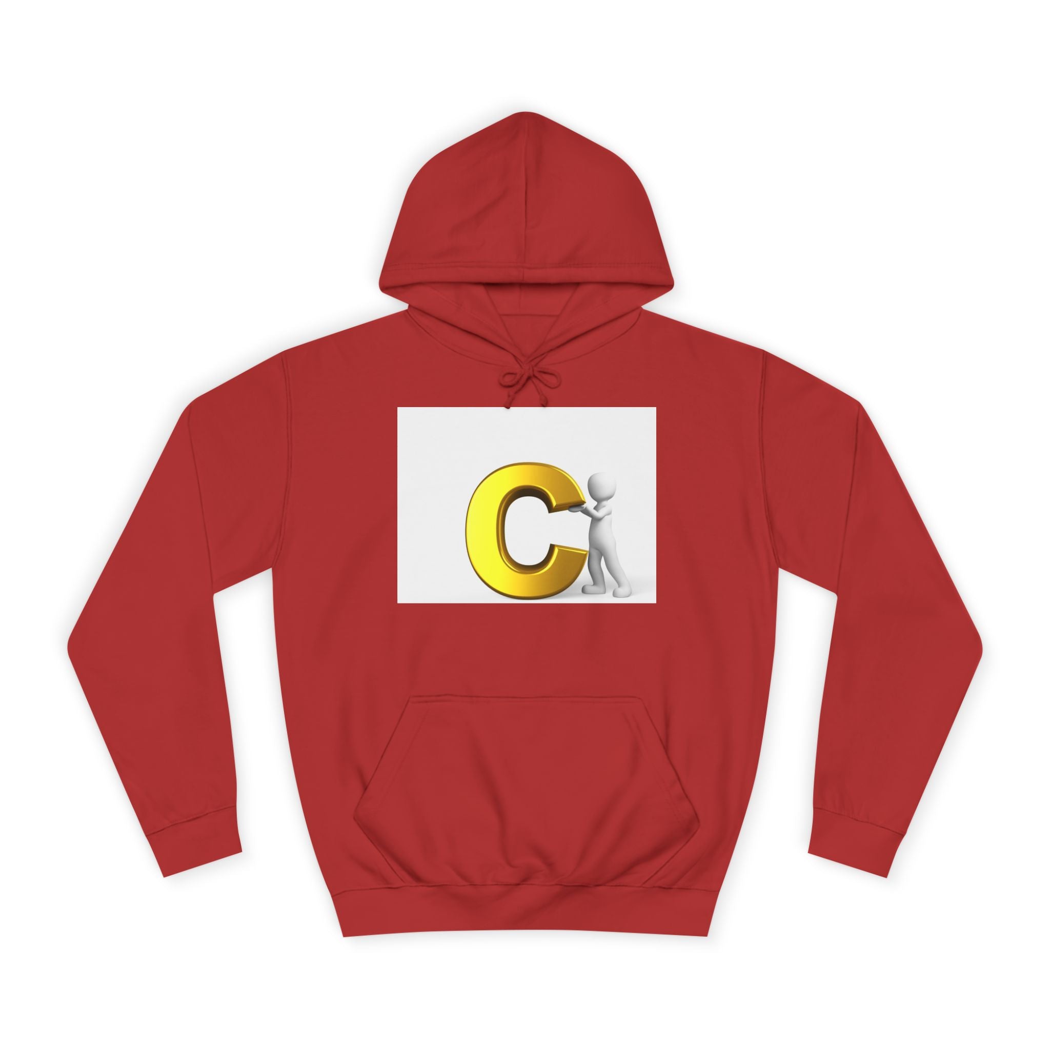 Sweat à capuche jaune 3D lettre C avec personnage | Sweat-shirt monogramme initial