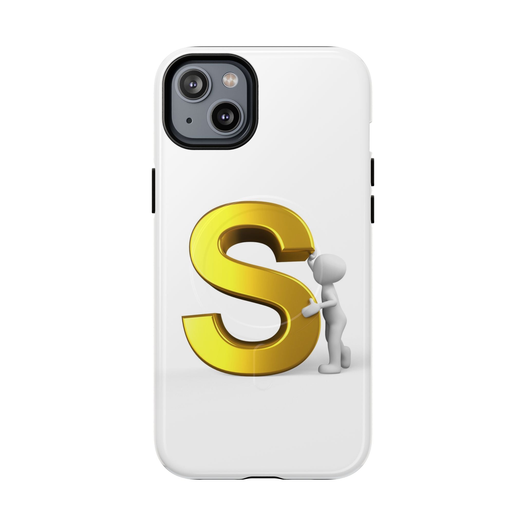 Coque de téléphone à monogramme S doré | Coque magnétique robuste