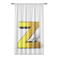 Gold Letter Z curtain | Window Curtain | Monogram Initial Z