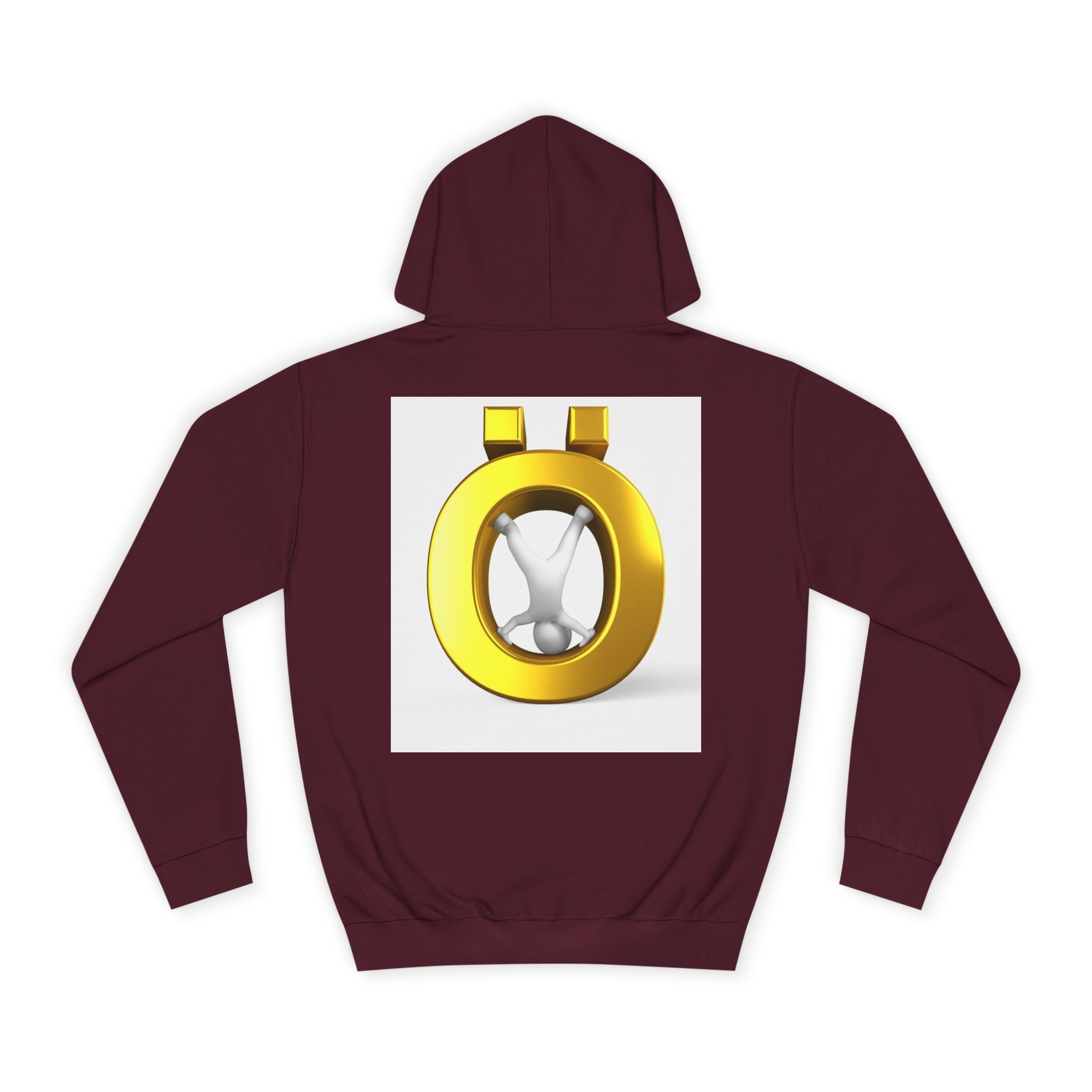Gold Letter Ö Hoodie | Minimal Jewelry Logo, White Pullover