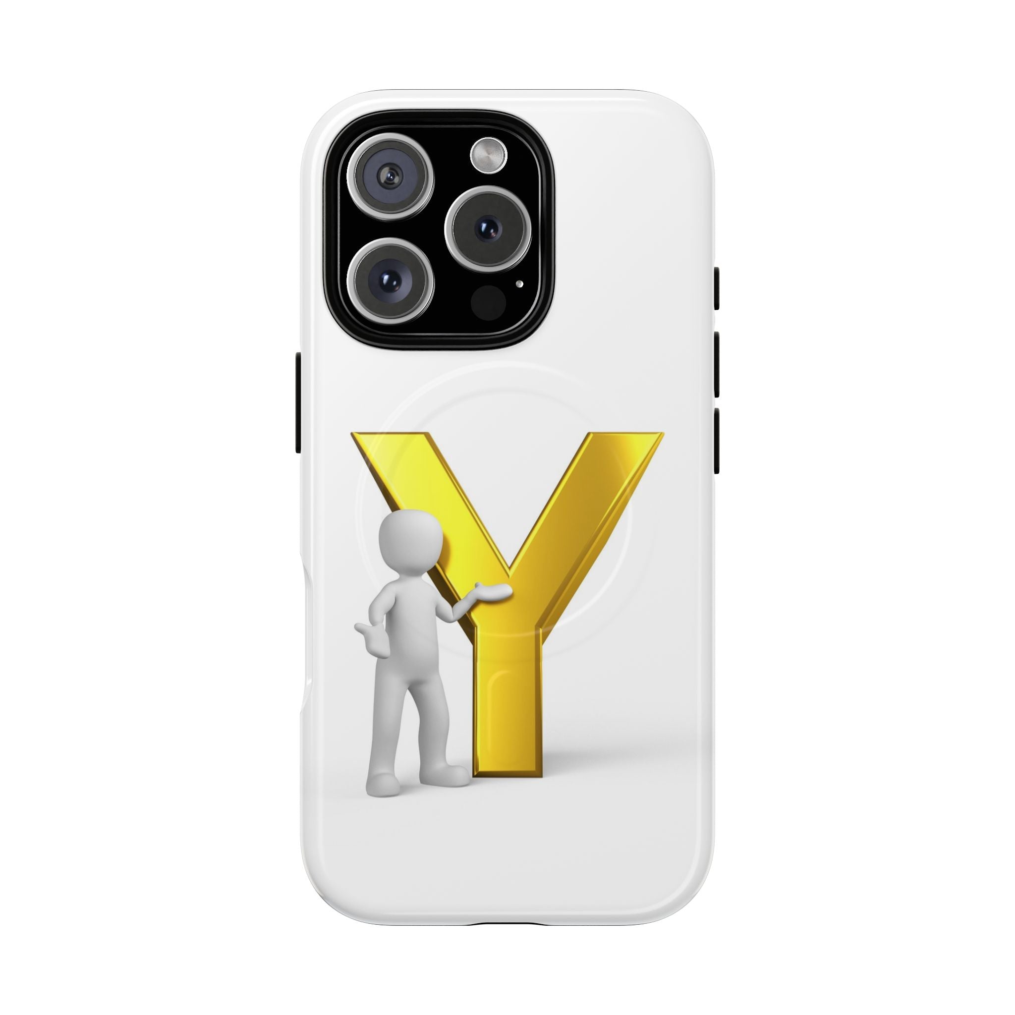 Coque de téléphone Lettre Y Or | Coque magnétique iPhone Monogramme