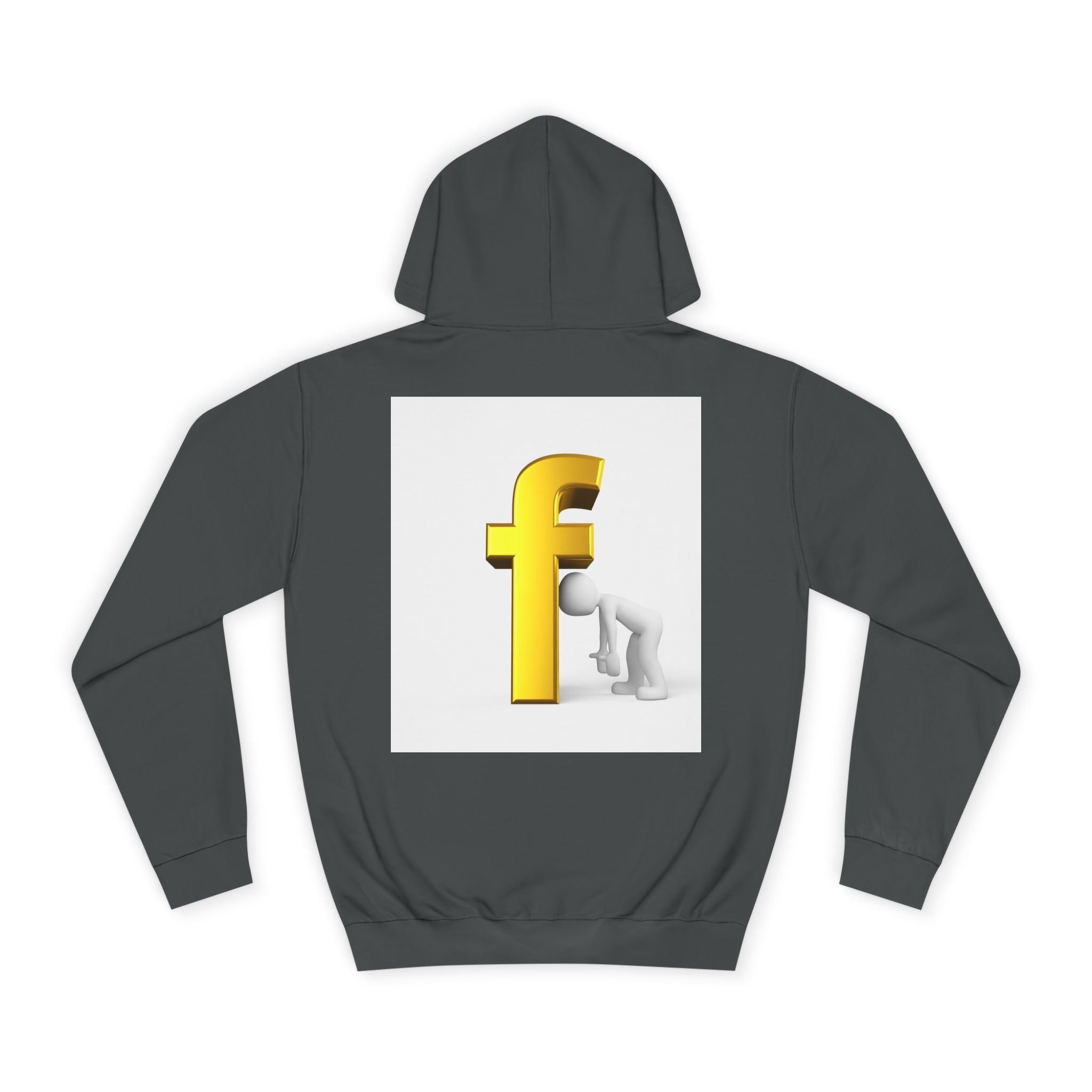 Yellow 3D Letter F Kneeling Figure Hoodie | Typography Graphic