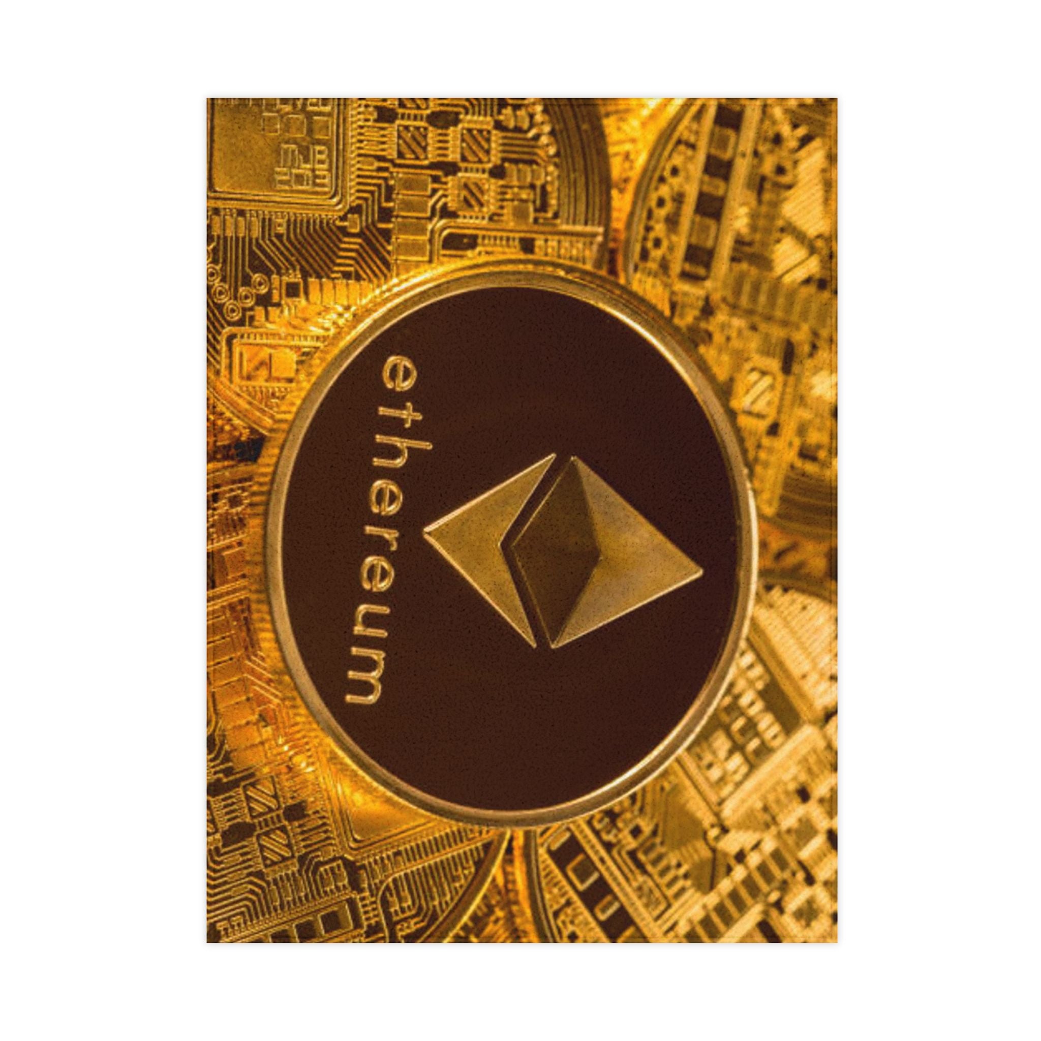 Ethereum Coin Toddler Blanket | Crypto Logo, Gold Circuitry