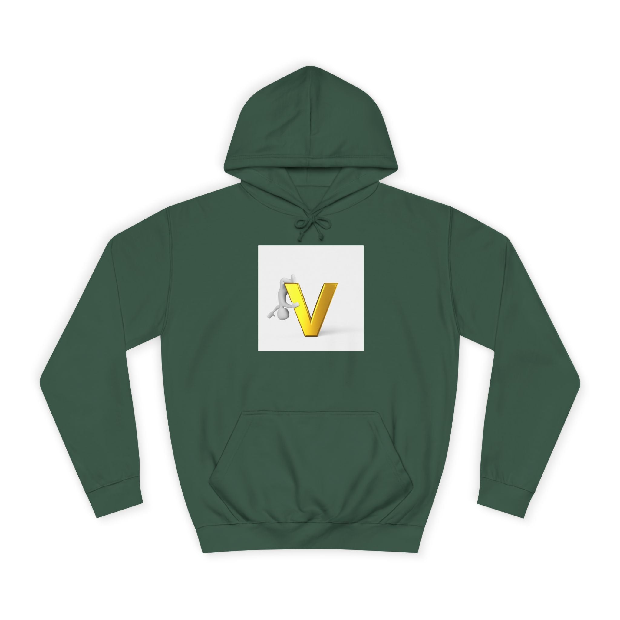 Sweat à capuche 3D lettre V dorée | Sweat initial lettre V