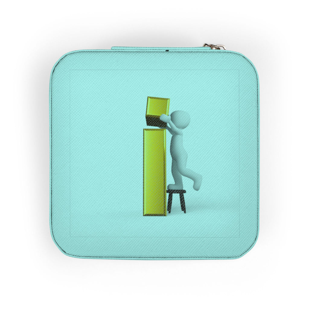Minimalist 3D Figure Monogram Jewelry Travel Case | Compact Velvet Organizer