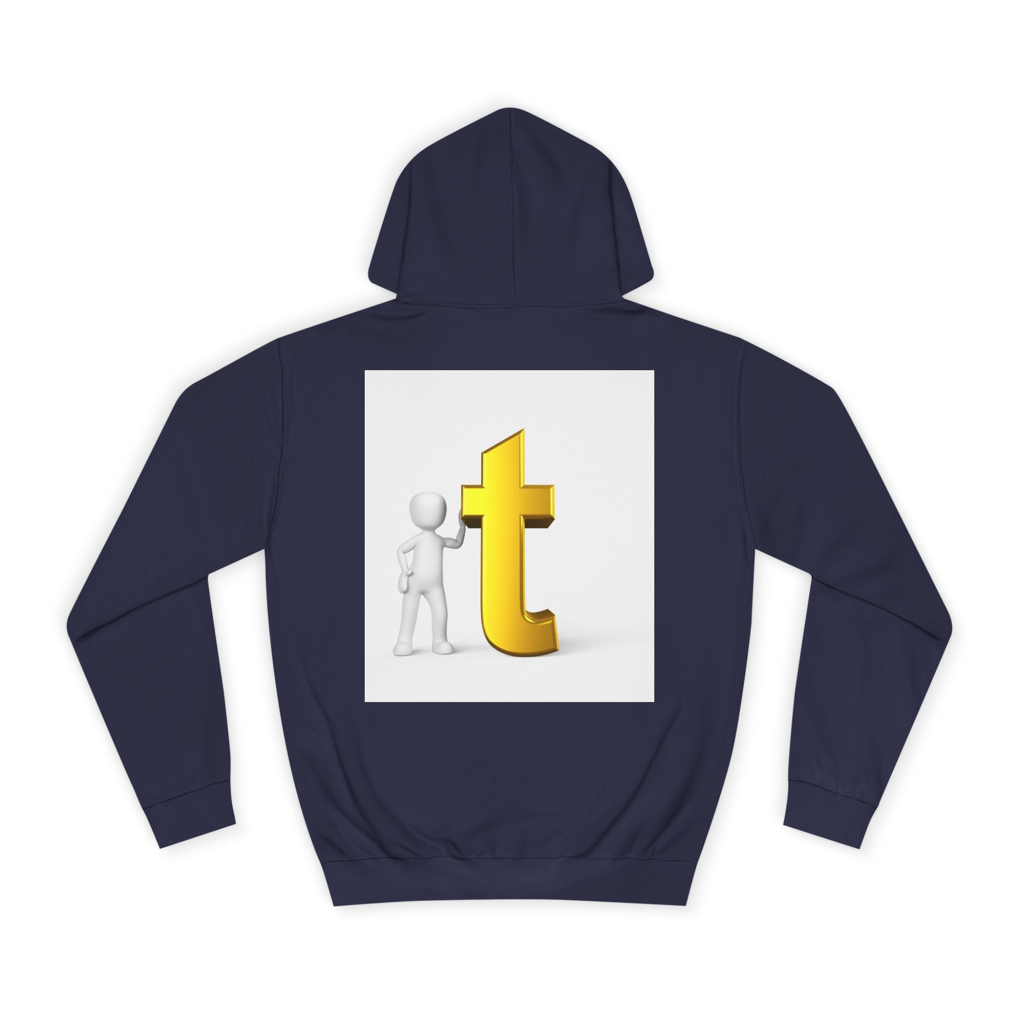3D Gold Letter T Hoodie | Minimal Letterman Initial Sweatshirt