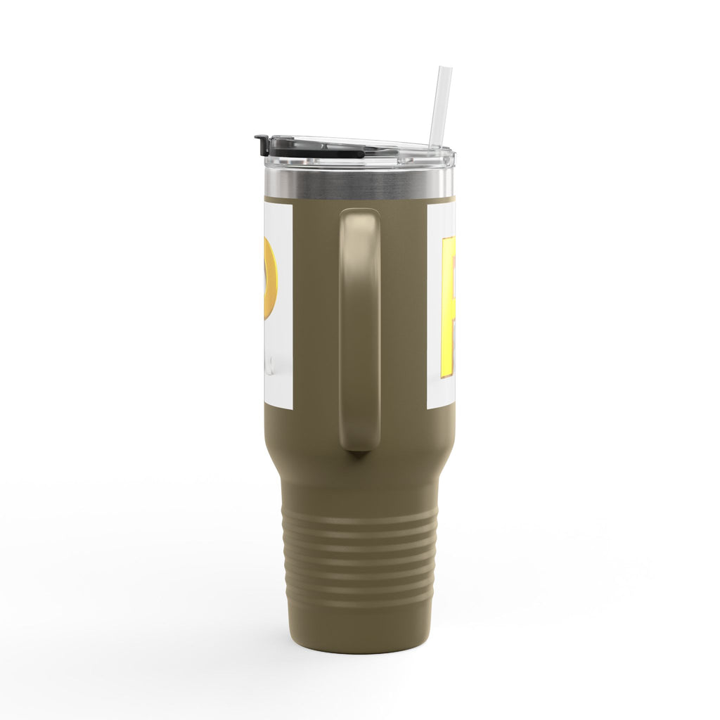 Gold Letter P Monogram Travel Mug | 40oz Insulated Tumbler