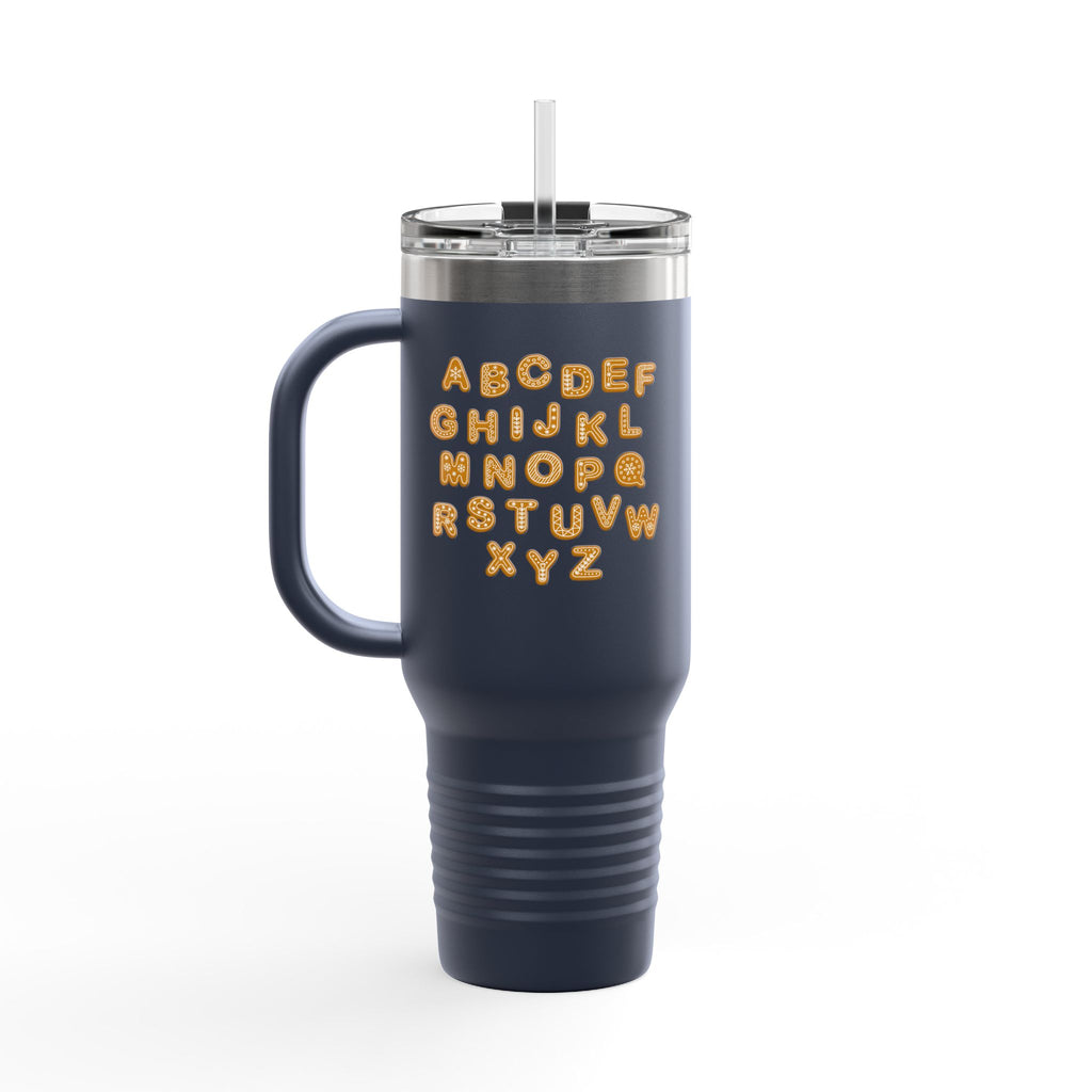 Alphabet Cookie Letters Travel Mug | 40oz Insulated Tumbler