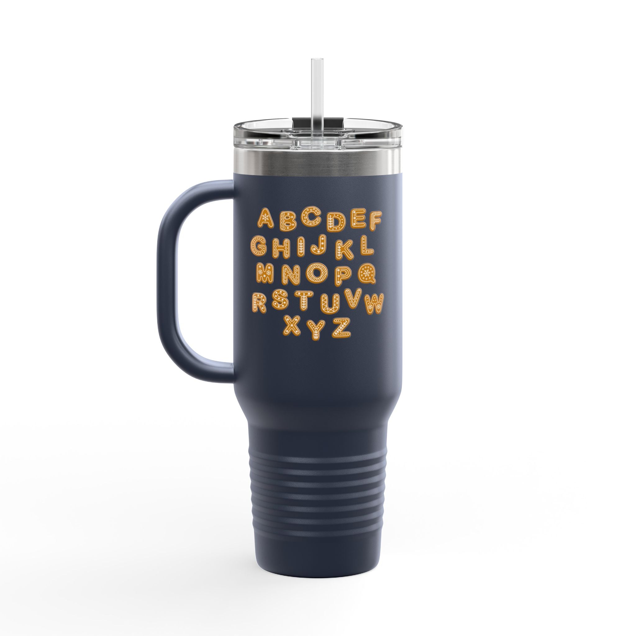 Alphabet Cookie Letters Travel Mug | 40oz Insulated Tumbler