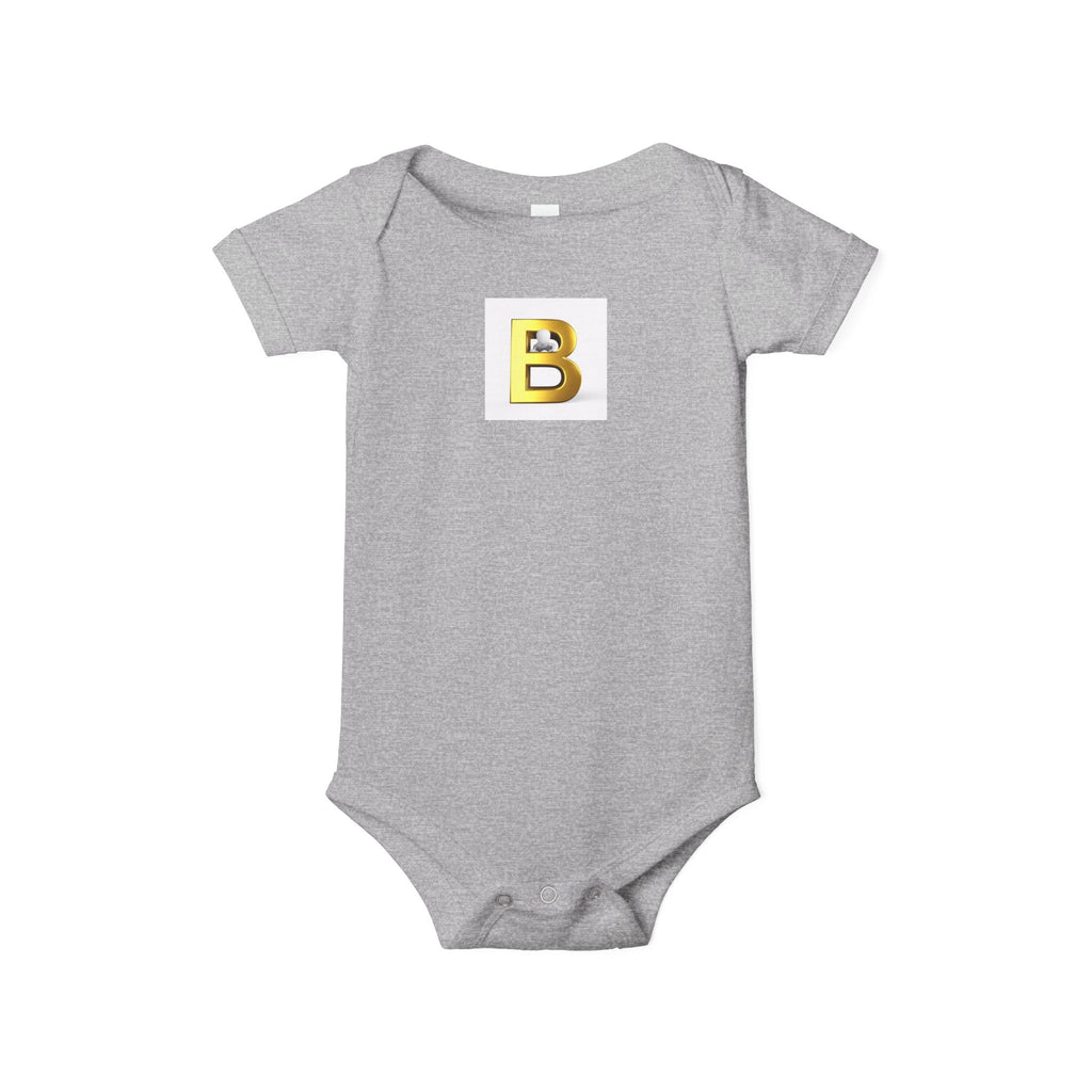 Gold B Letter  Baby Bodysuit | Infant Jersey One Piece