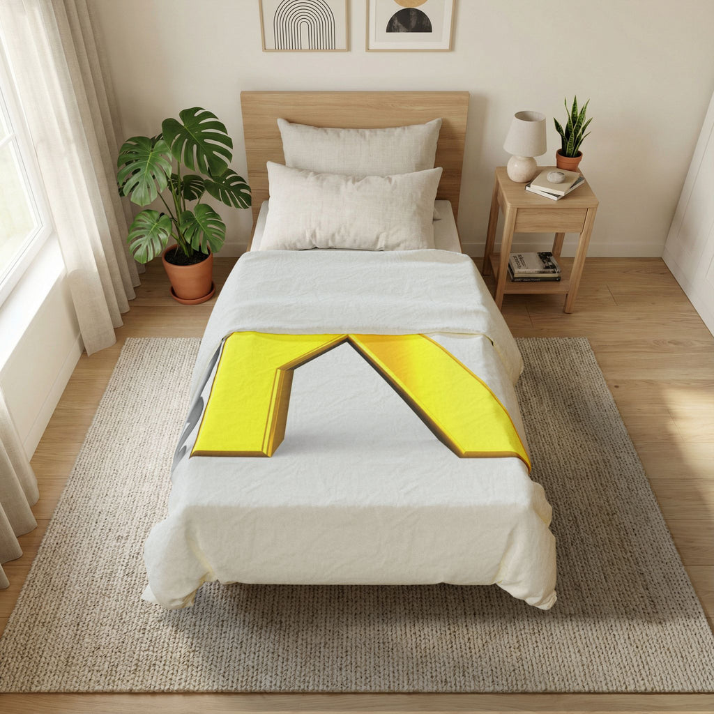 Gold 3D Letter K duvet cover | Alphabet initial bedding