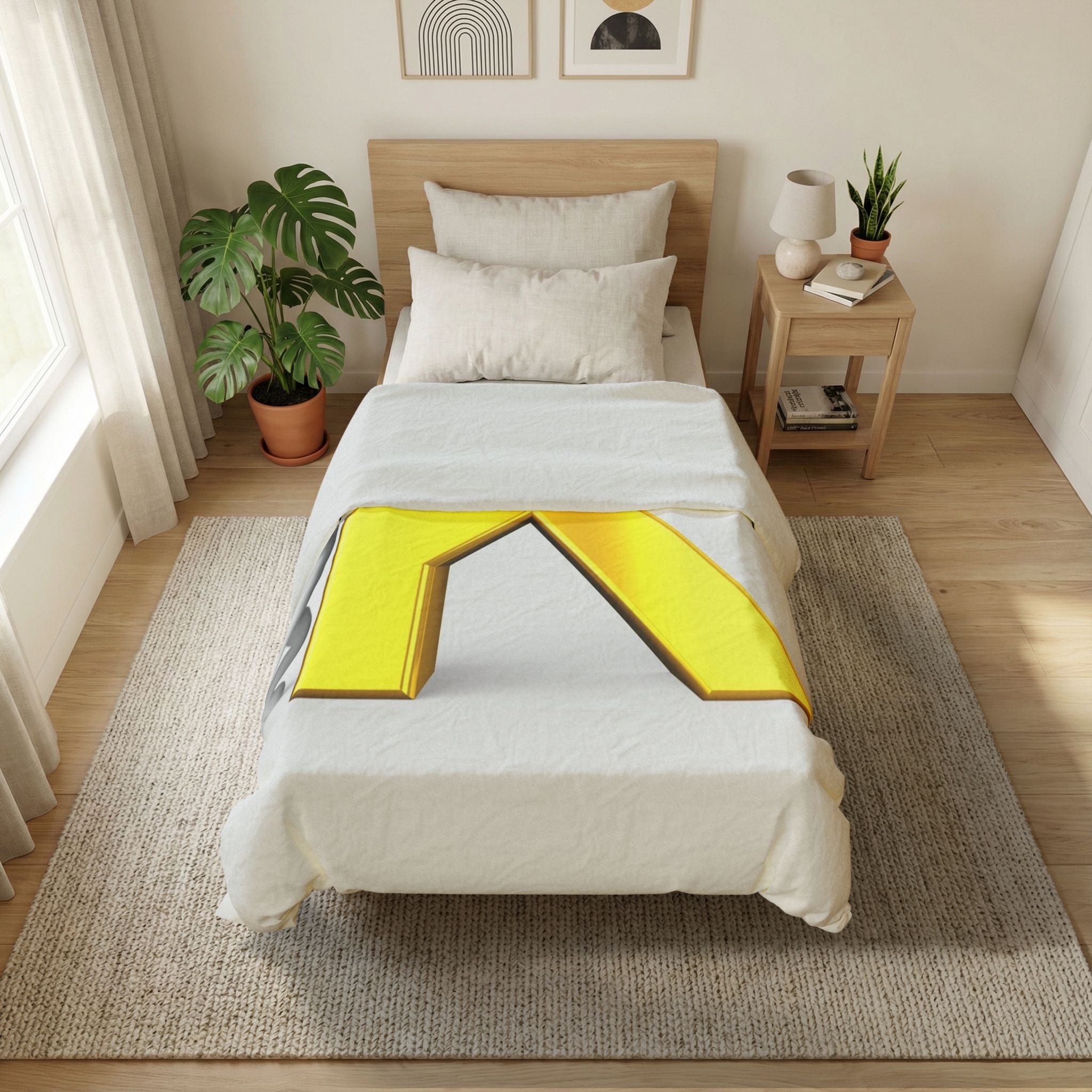 Gold 3D Letter K duvet cover | Alphabet initial bedding