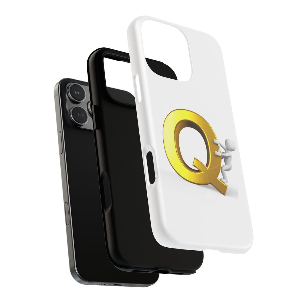 Gold Letter Q design phone case | Magnetic Tough Case