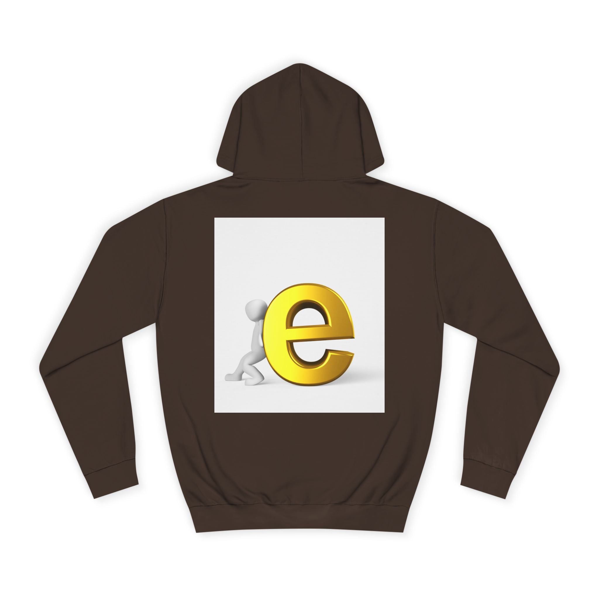 3D Gold Letter E Hoodie | Minimal Alphabet Monogram | Initial Sweatshirt