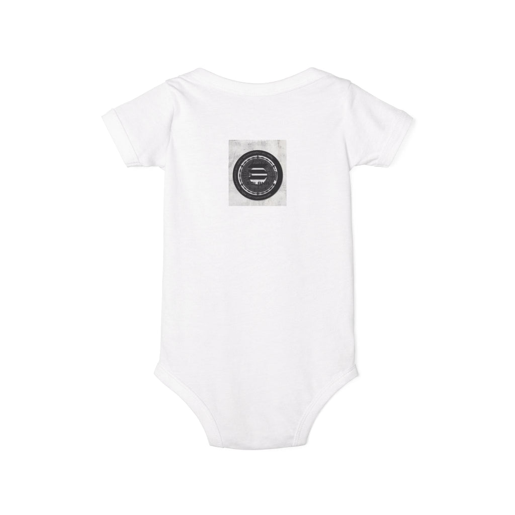Solana Cryptocurrency Infant One Piece | Monochrome Badge Design