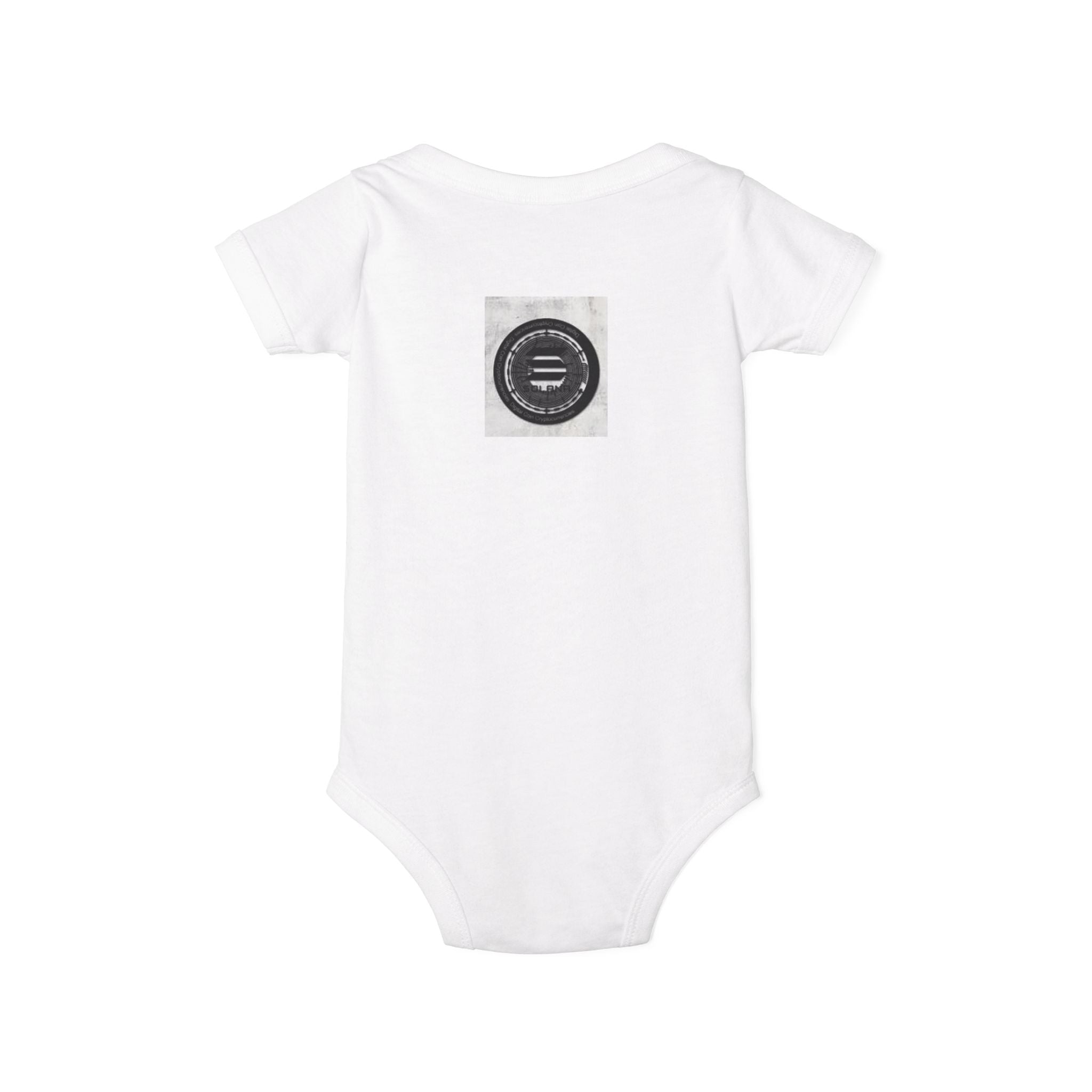 Solana Cryptocurrency Infant One Piece | Monochrome Badge Design