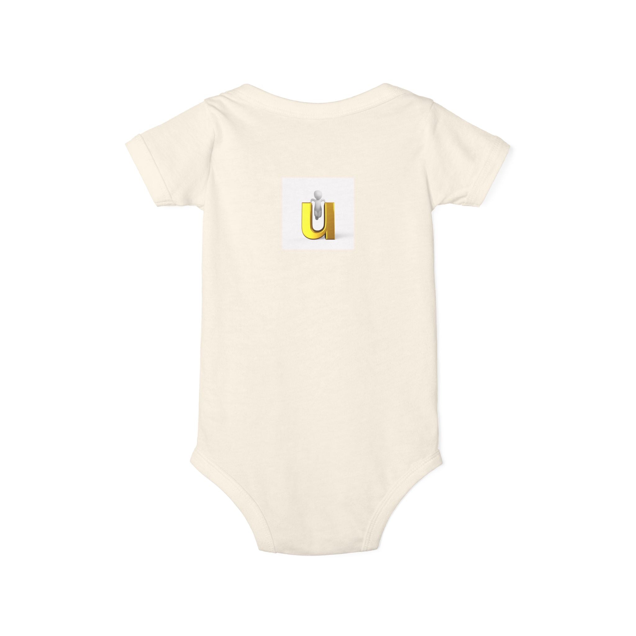 Letter U Sunshine Monogram Infant Onesie | Baby Bodysuit