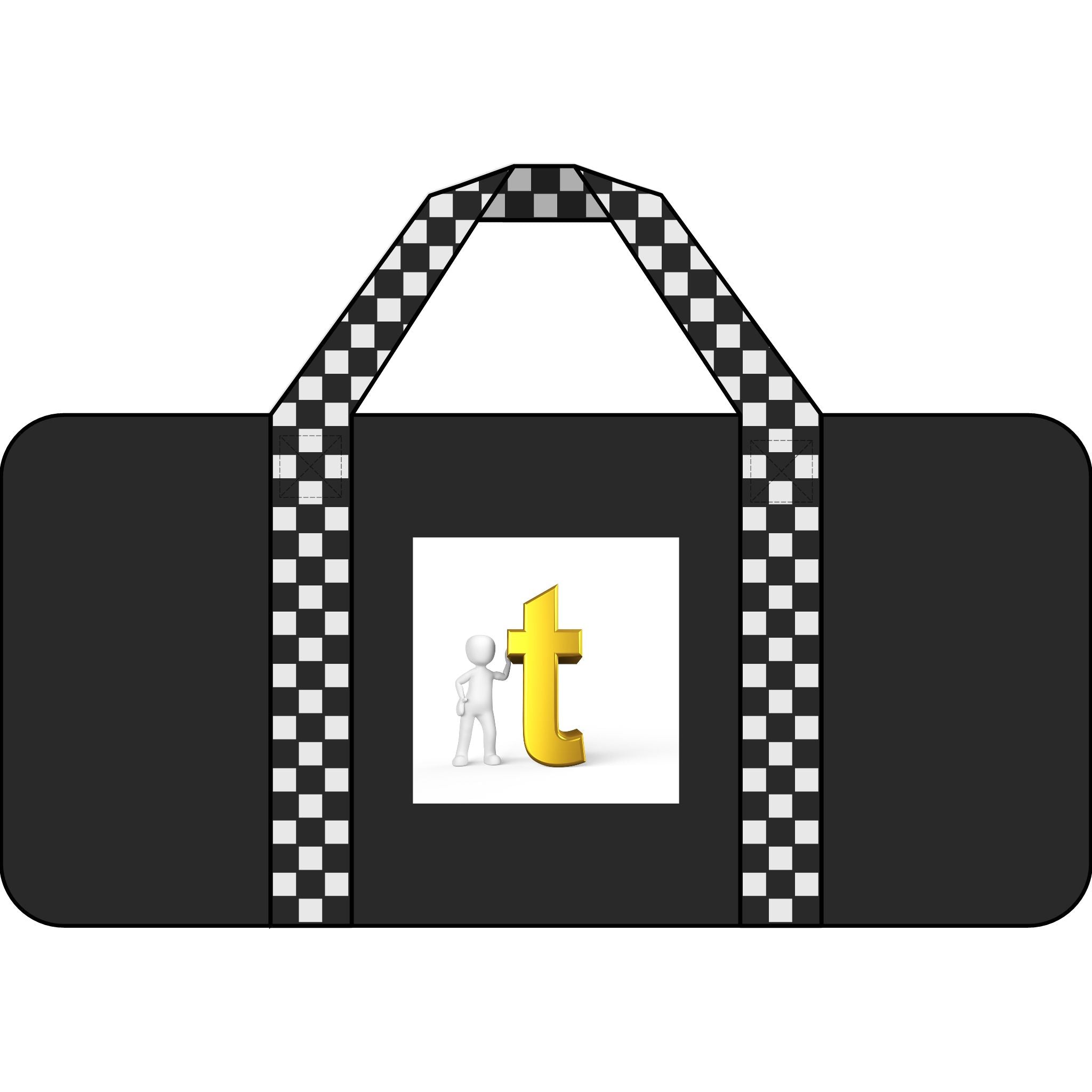 Gold Letter T Logo Duffel Bag | Black Camo Travel Bag