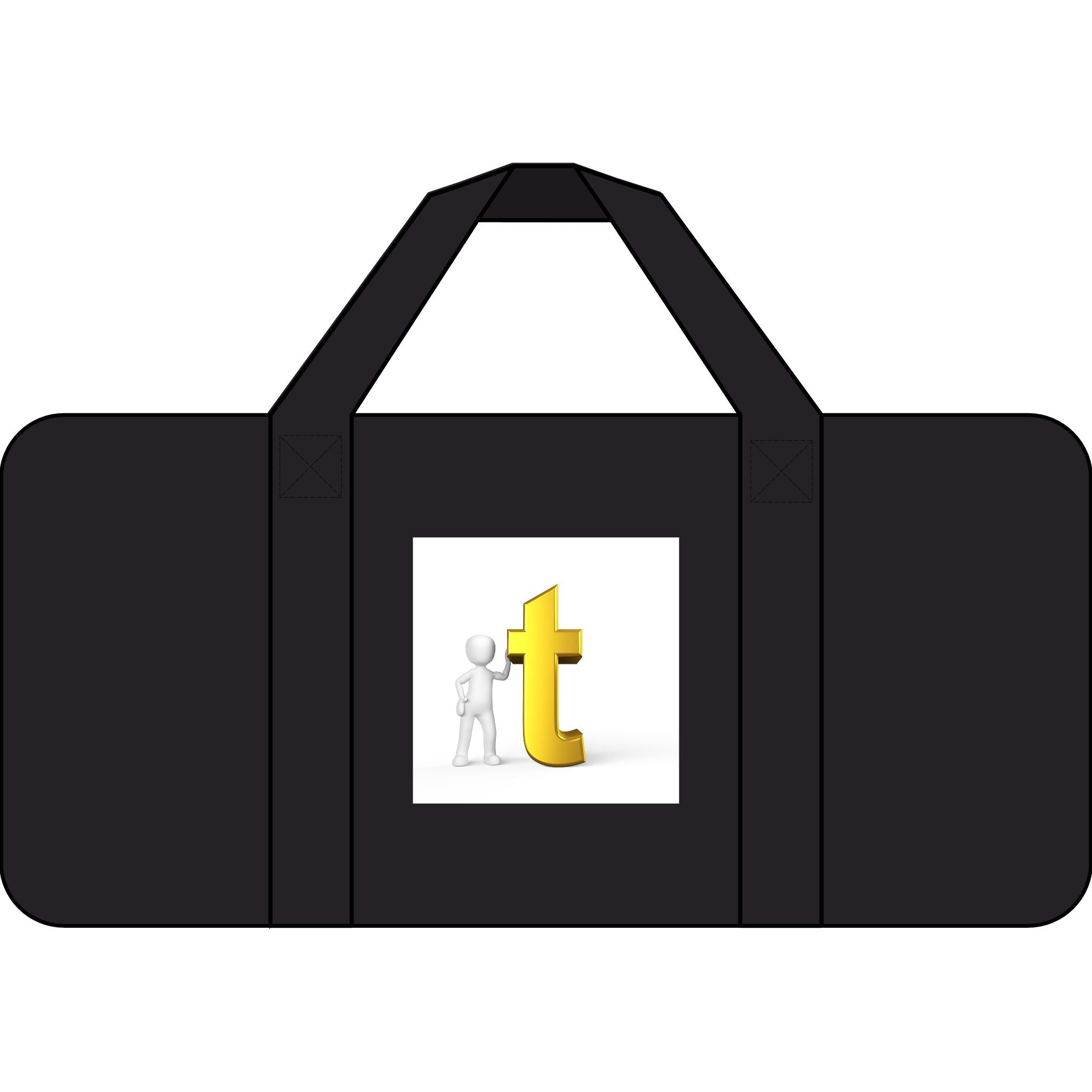 Gold Letter T Logo Duffel Bag | Black Camo Travel Bag