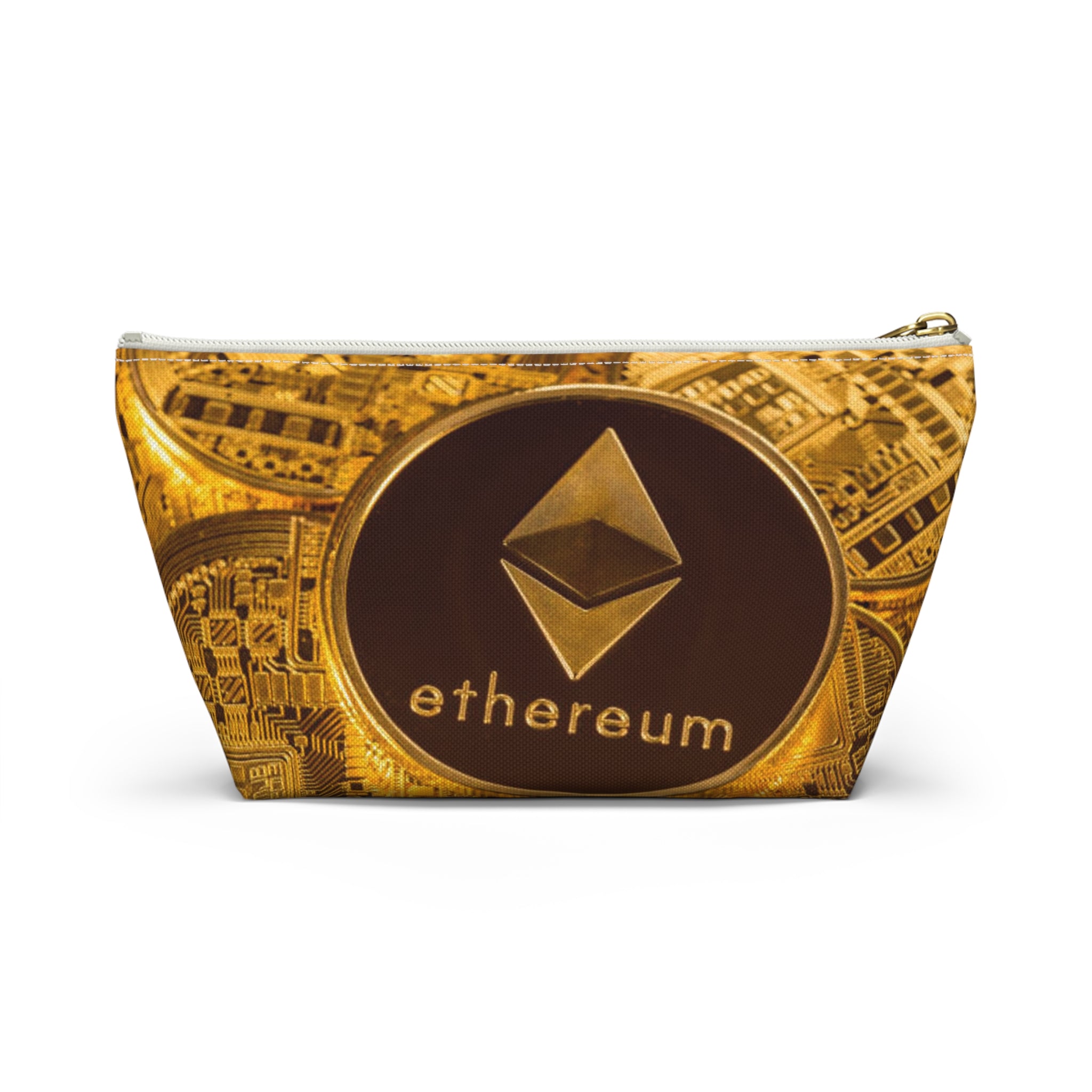 Ethereum Coin Accessory Pouch | Crypto Makeup Bag, T-Bottom Zipper Pouch
