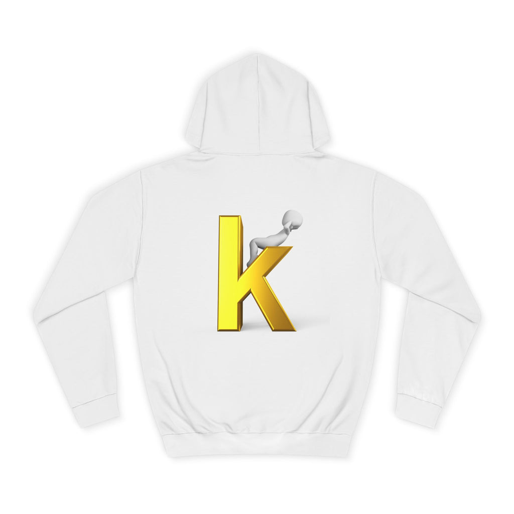 Gold 3D Letter K Hoodie | Monogram Initial K Sweatshirt