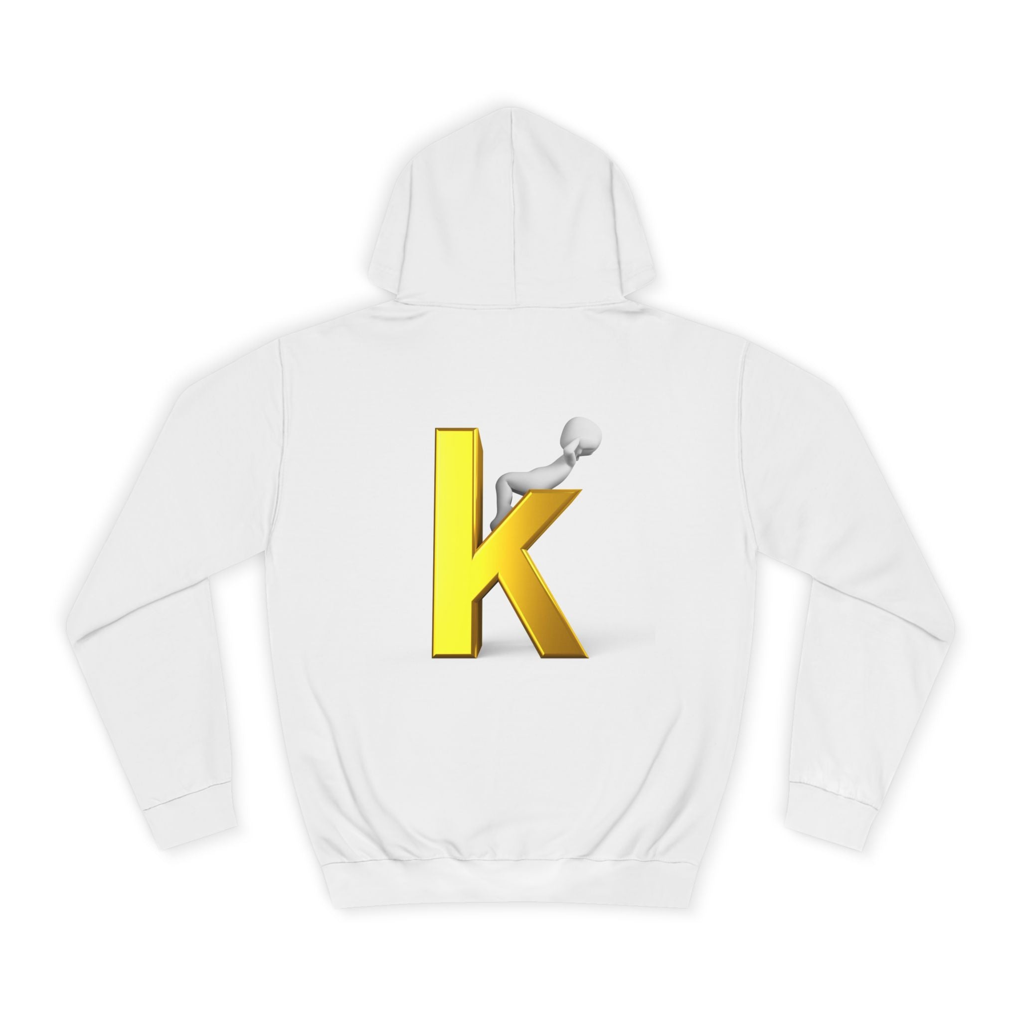 Gold 3D Letter K Hoodie | Monogram Initial K Sweatshirt