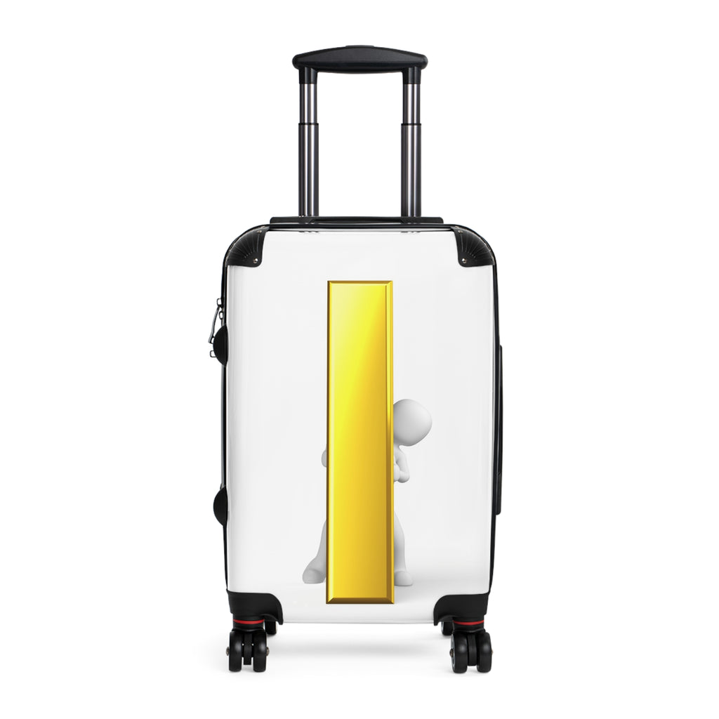 3D Character with Gold Letter i Suitcase | Rolling Luggage