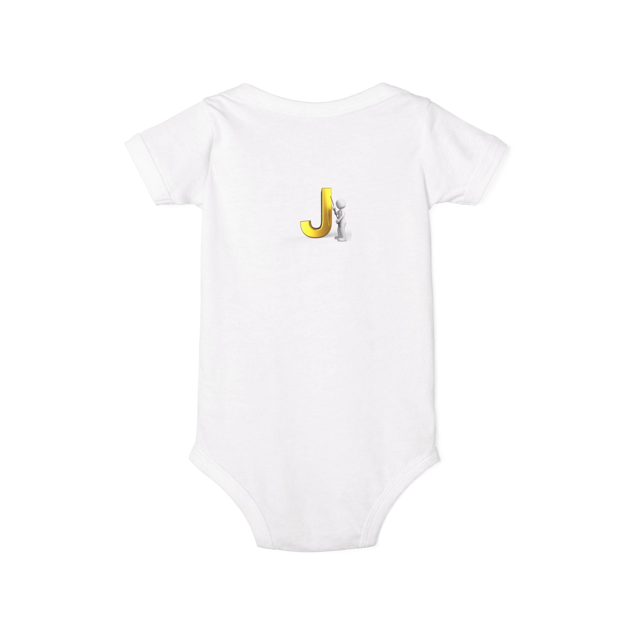 Yellow Letter J with Baby Sloth Infant Onesie | Baby Bodysuit