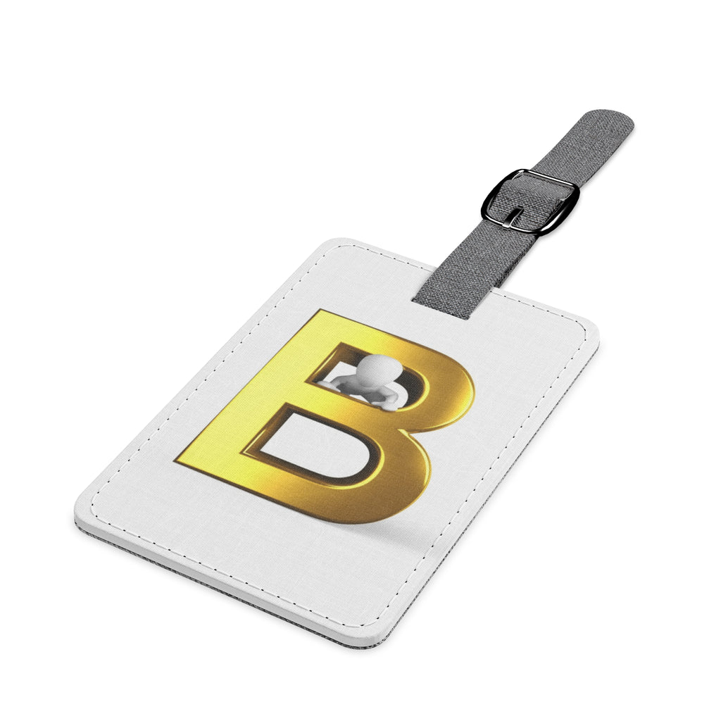 Gold Letter B Luggage Tag | Polyester Rectangle