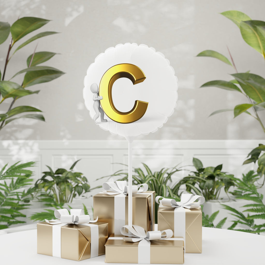 Gold Letter C Balloon 11" Round Balloon