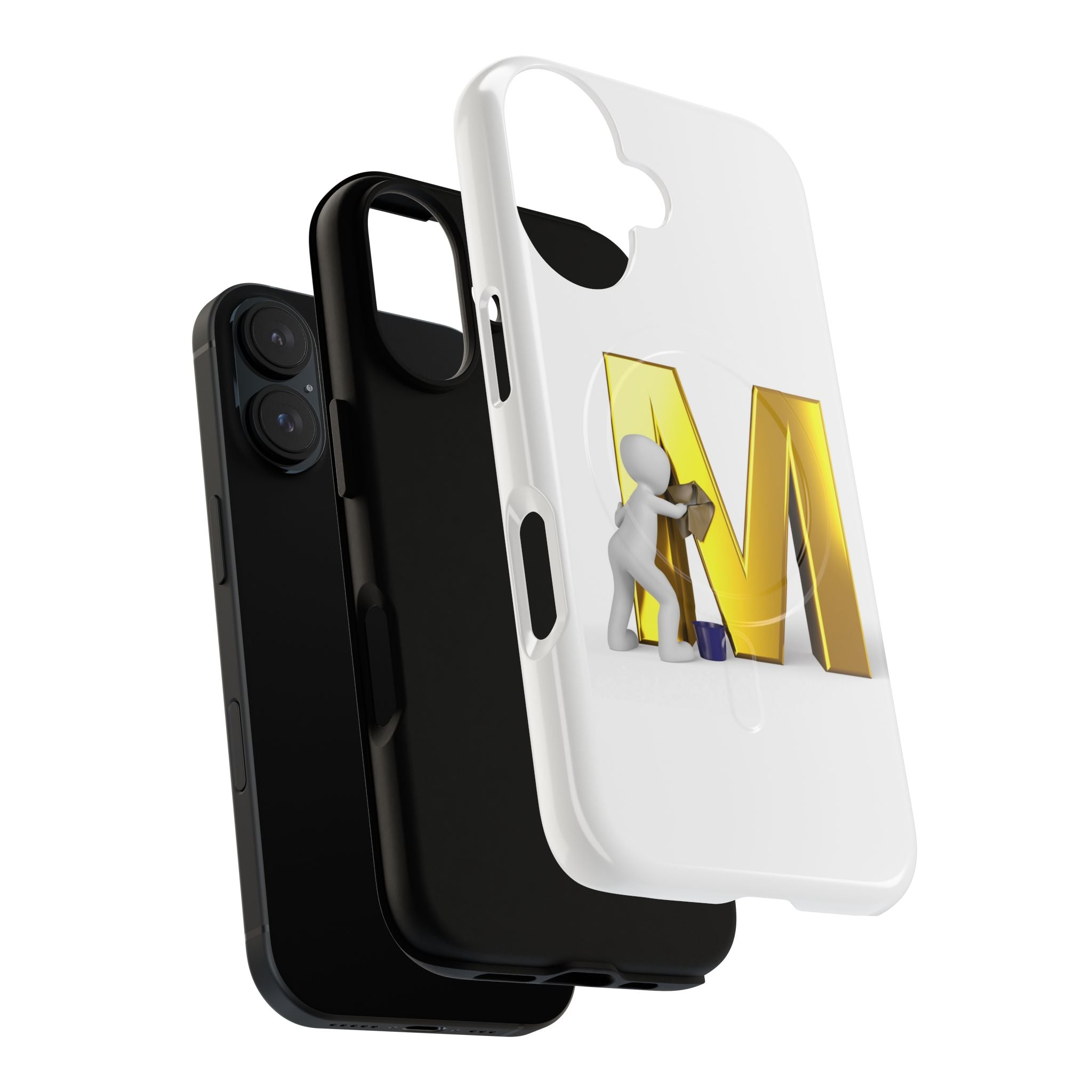 Gold Letter M with Worker Phone Case | Magnetic Tough Case